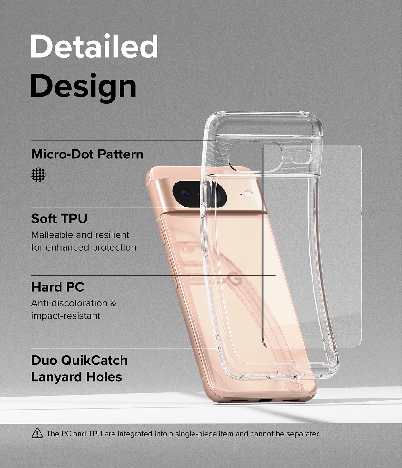 Fusion Case Google Pixel 8 Gjennomsiktig