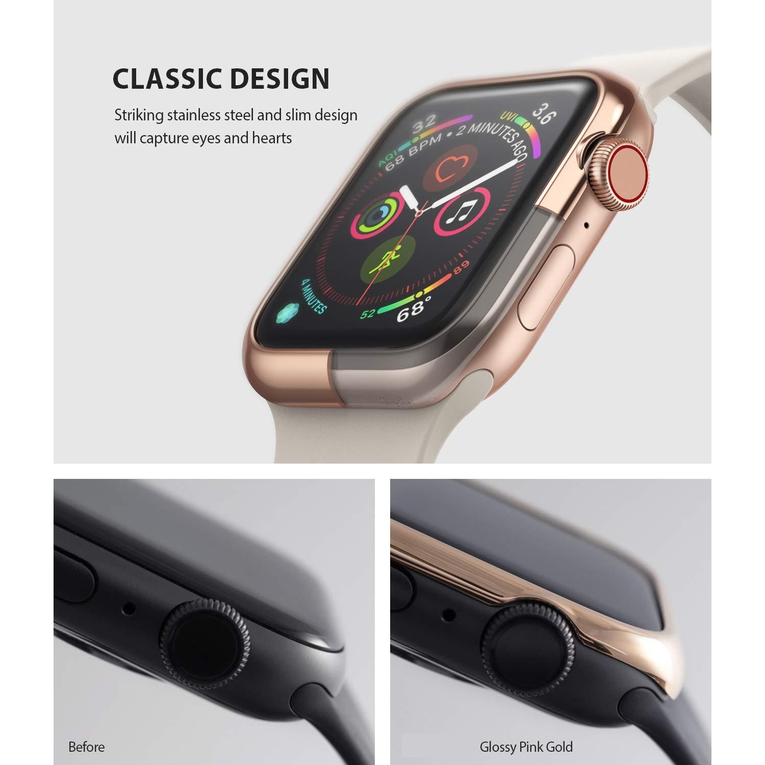 Bezel Styling Apple Watch 45mm Series 8 Rose Gold