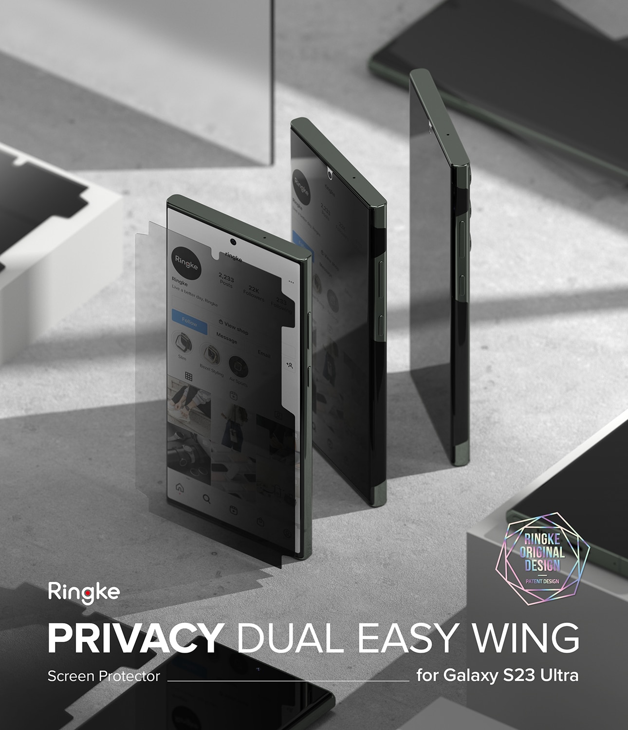 Privacy Dual Easy Wing Screen Protector  Samsung Galaxy S23 Ultra