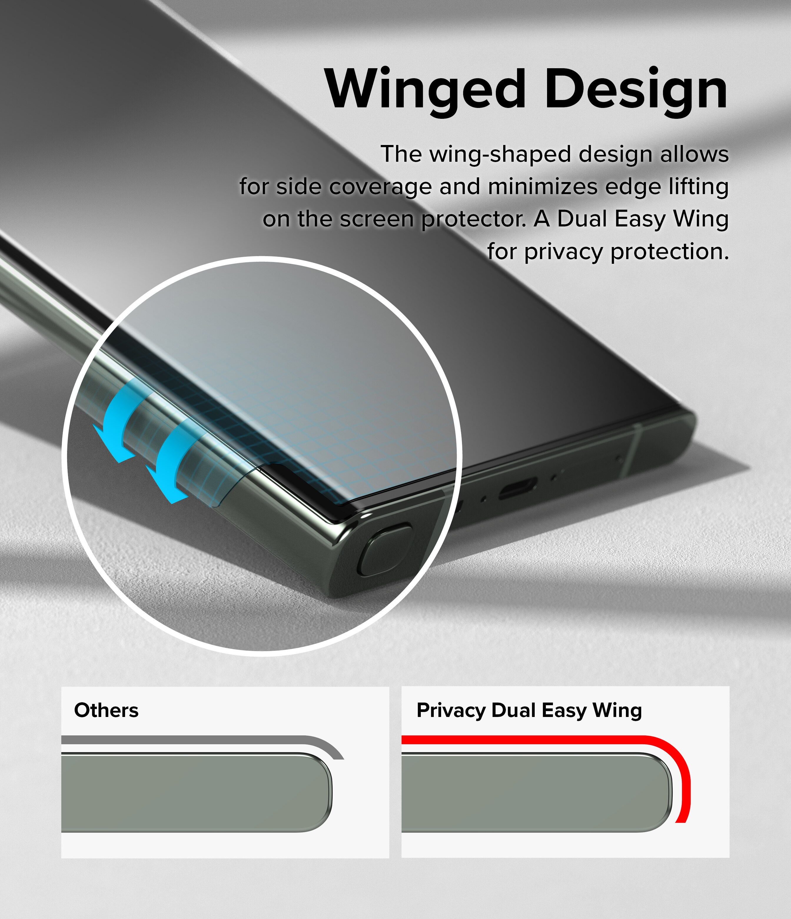 Privacy Dual Easy Wing Screen Protector  Samsung Galaxy S23 Ultra