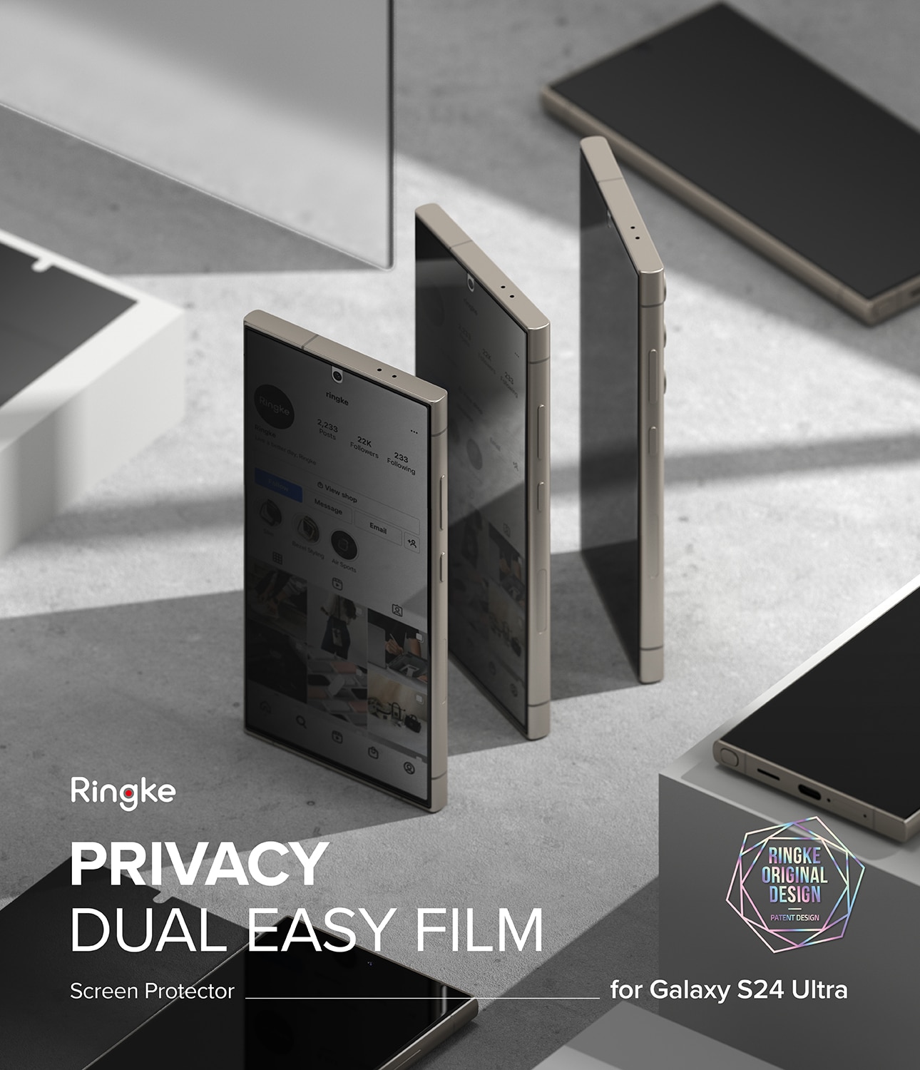 Privacy Dual Easy Screen Protector  Samsung Galaxy S24 Ultra