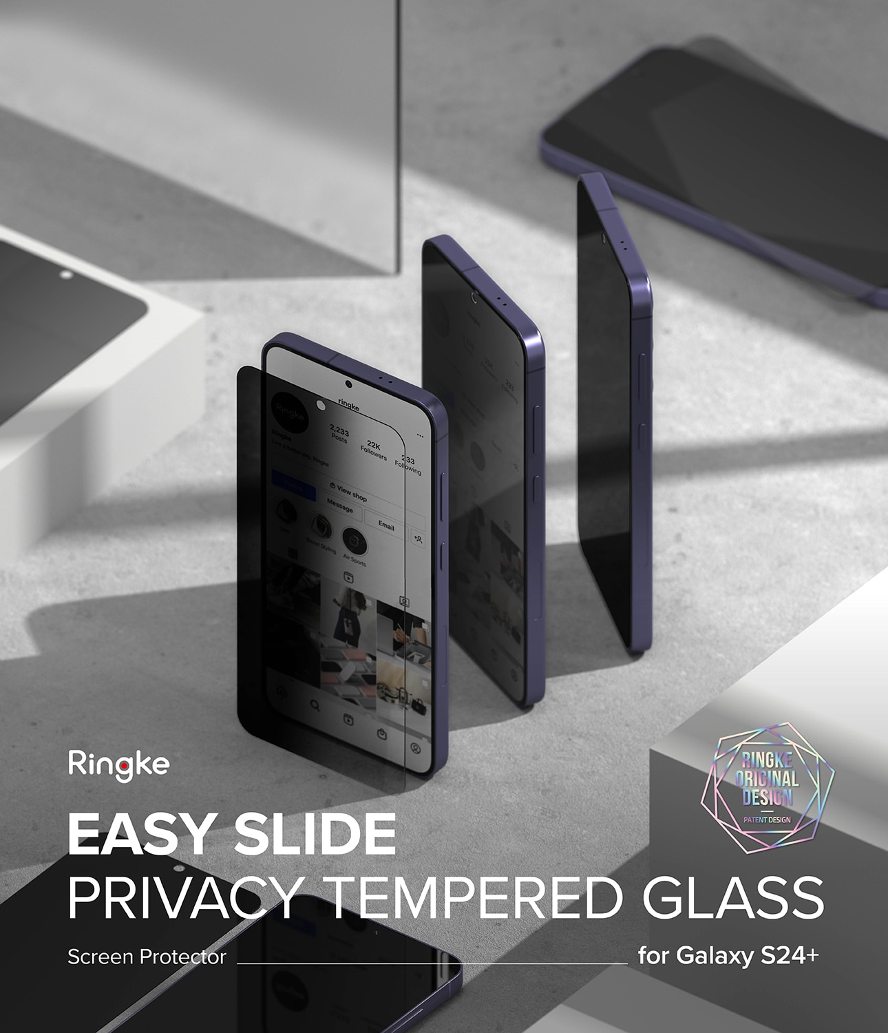 Easy Slide Privacy Glass (2-pack) Samsung Galaxy S24 Plus