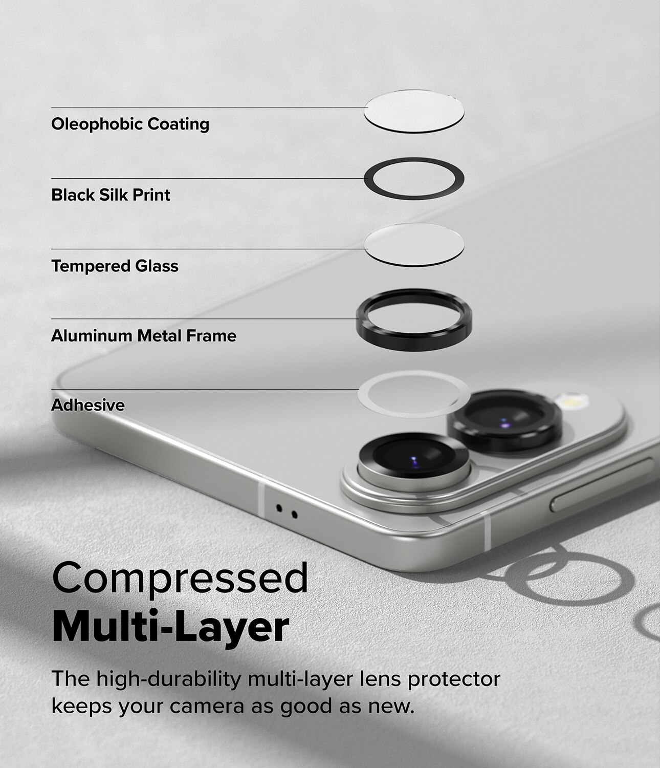 Camera Lens Frame Glass (2-pack) Samsung Galaxy S25 Edge Black