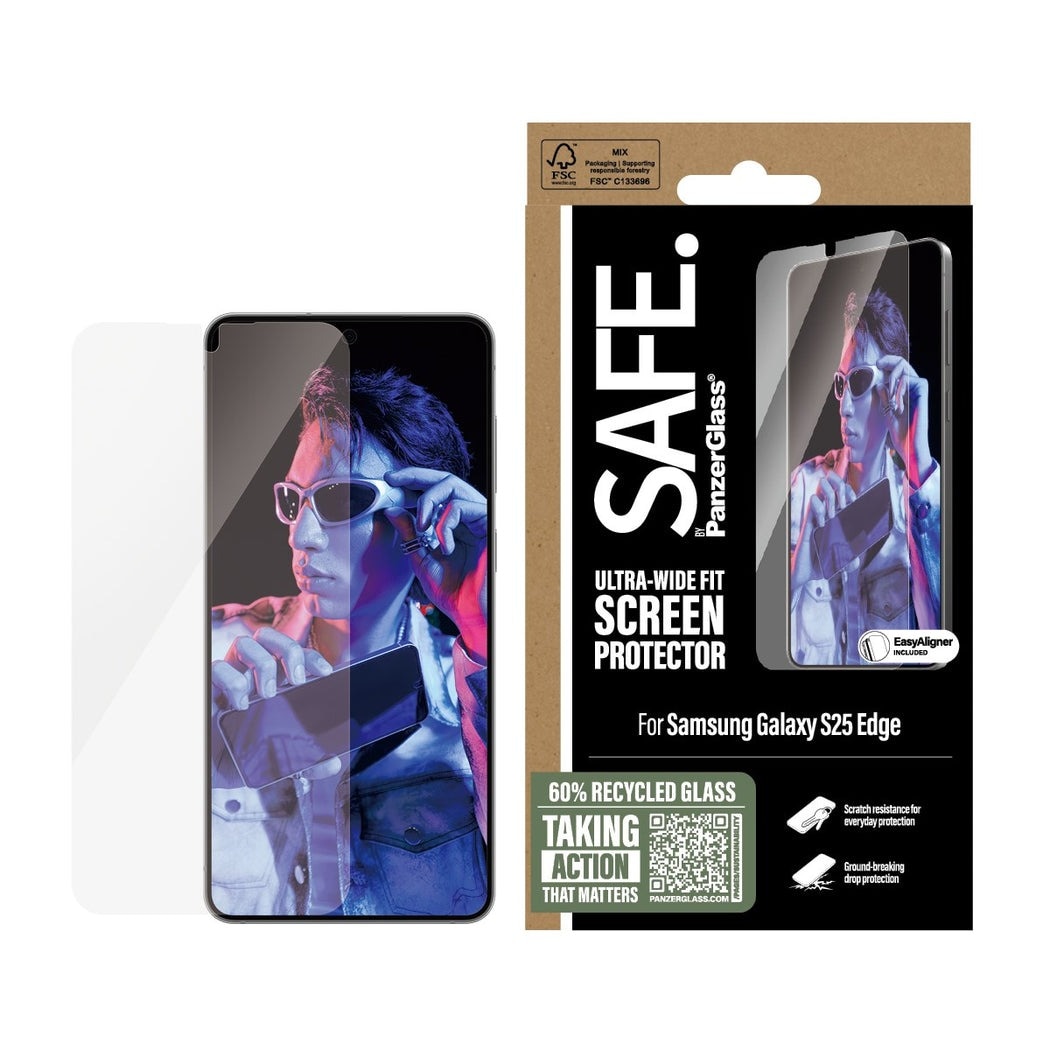 Samsung Galaxy S25 Edge Skjermbeskytter Ultra Wide Fit (with EasyAligner)