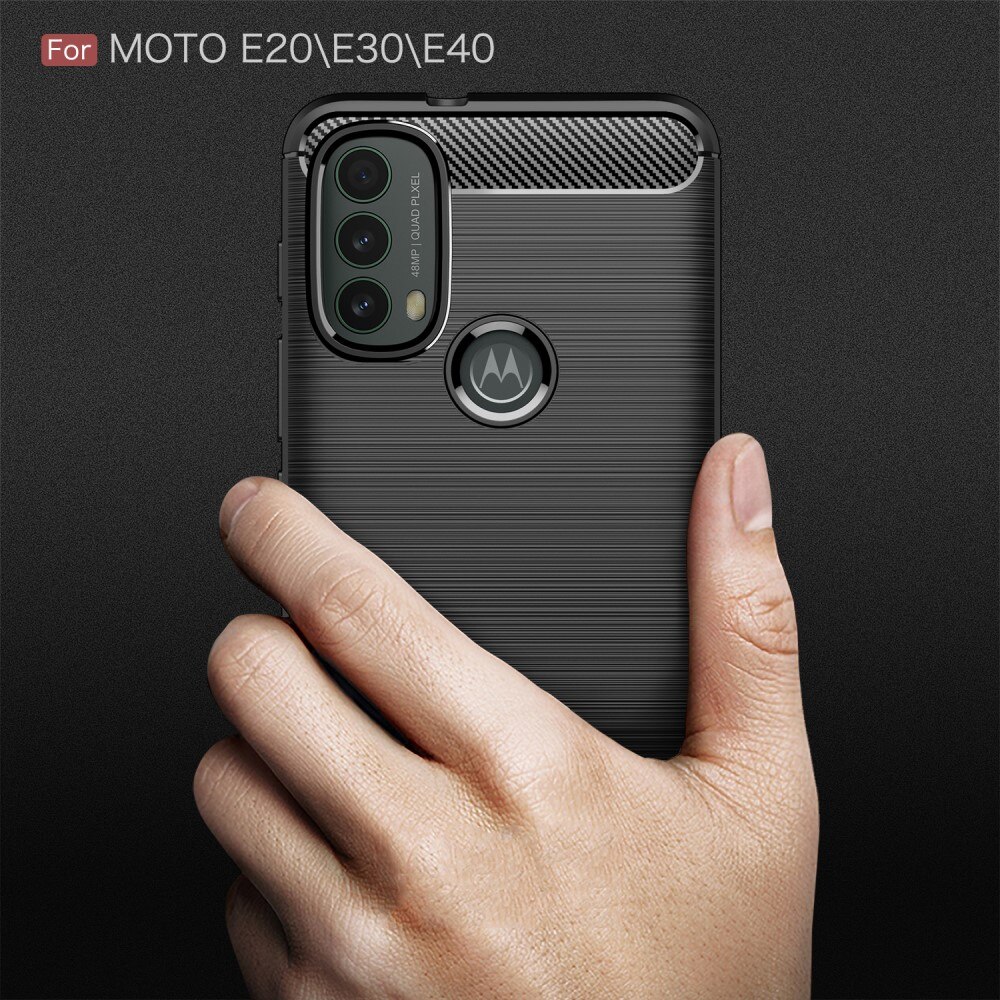 Motorola Moto E20/Moto E40 Deksel TPU Brushed Svart