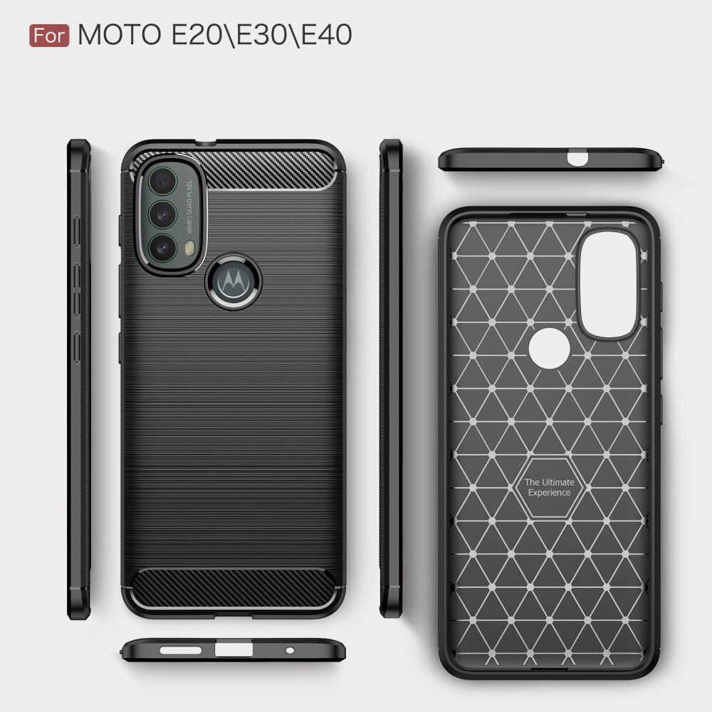 Motorola Moto E20/Moto E40 Deksel TPU Brushed Svart
