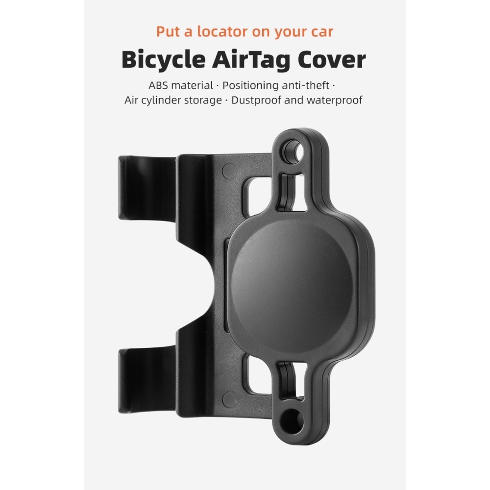 Apple AirTag sykkelholder med pumpeholder svart