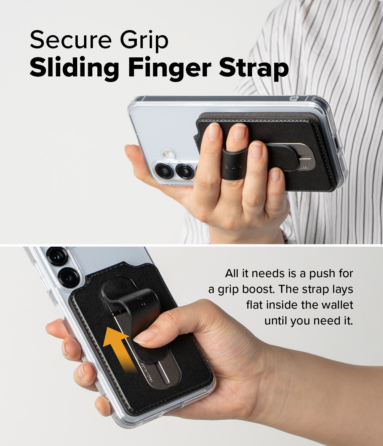 Samsung Galaxy Card Holder Slide Grip Magnetic Edge Svart