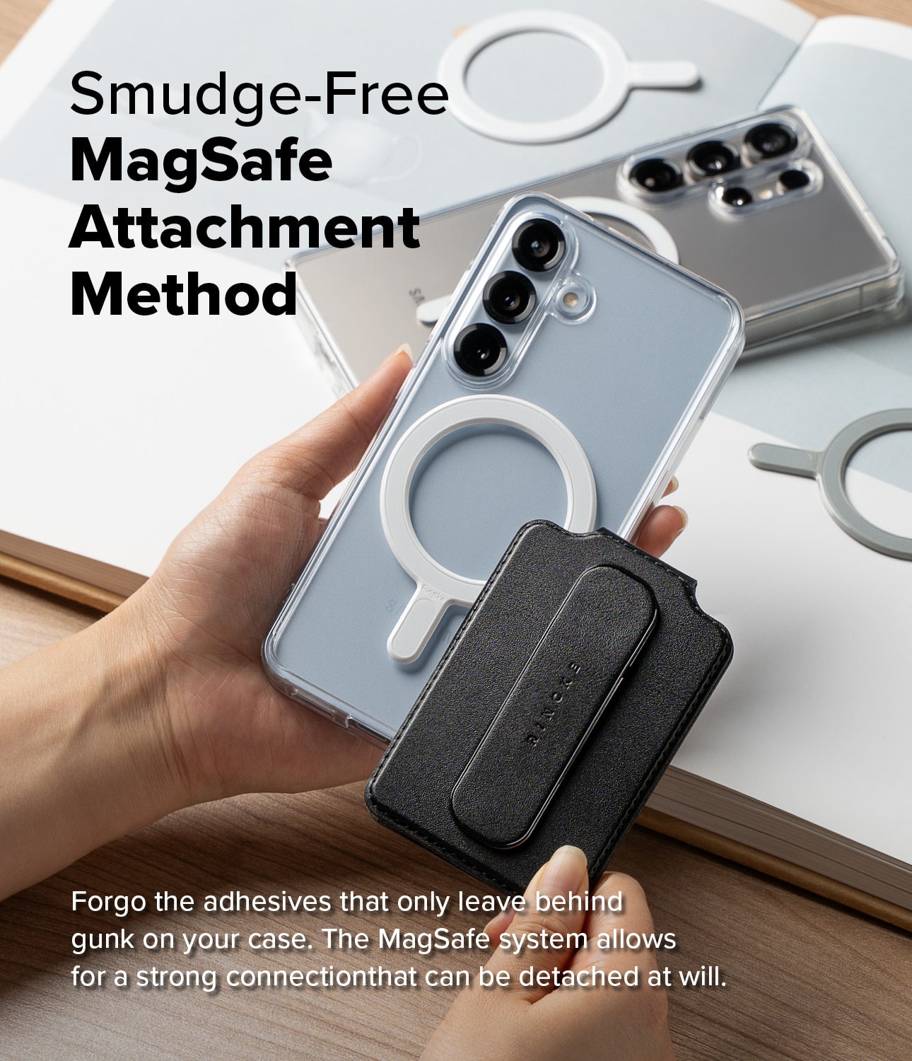 Samsung Galaxy Card Holder Slide Grip Magnetic Edge Svart