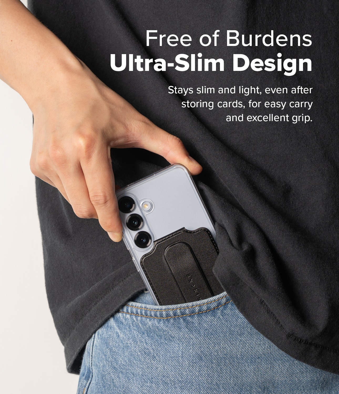Samsung Galaxy Card Holder Slide Grip Magnetic Edge Svart