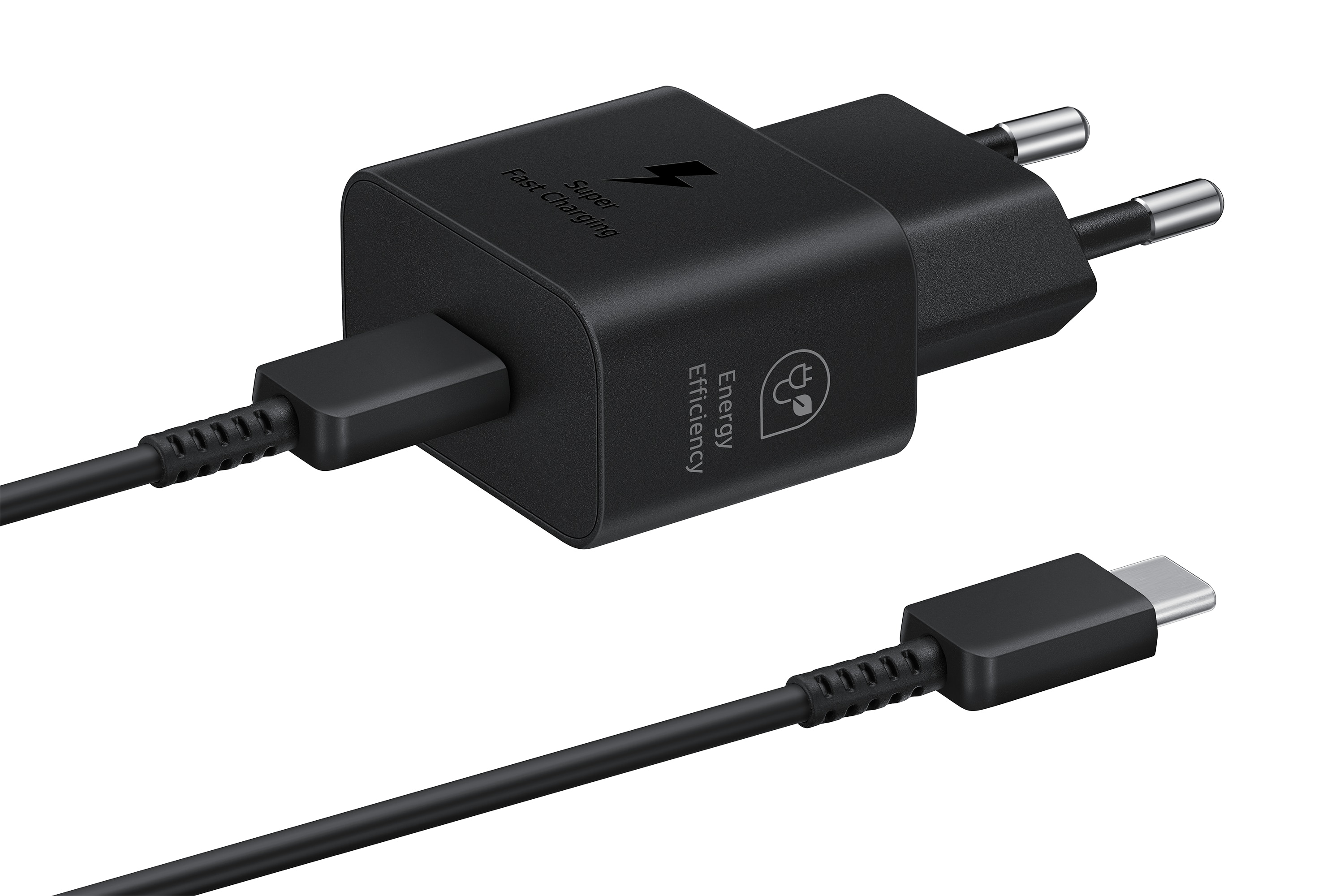 Power Vegglader + Kabel Fast Charge 25W PD USB-C svart