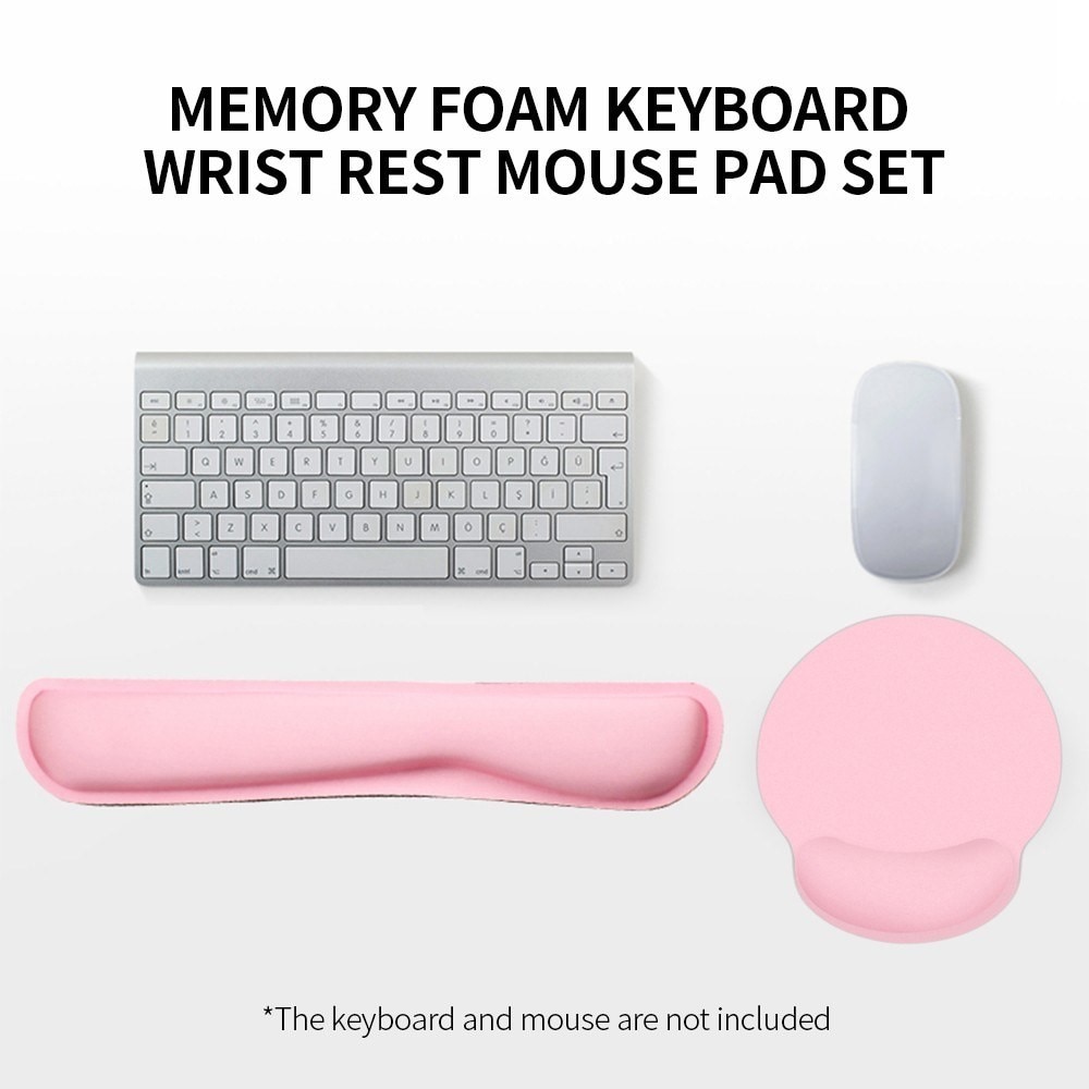 Håndleddsstøtte for tastatur og musematte rosa