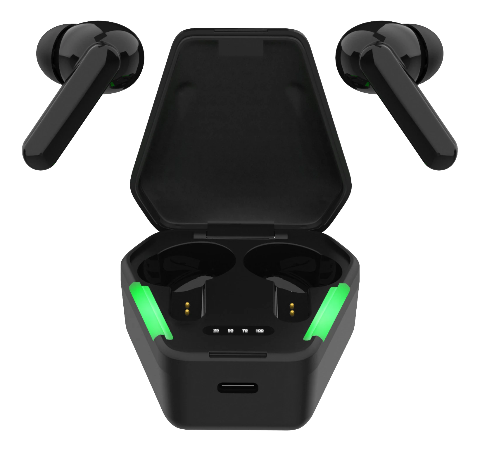 Gaming trådløse True Wireless Stereo in-ear hodetelefoner, svart