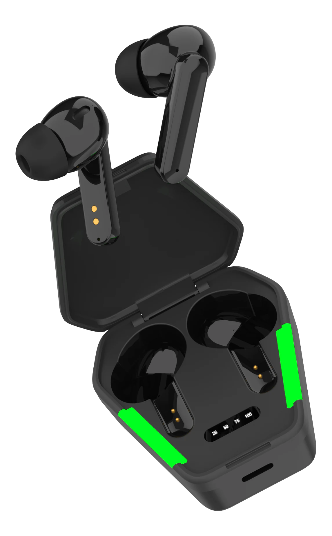 Gaming trådløse True Wireless Stereo in-ear hodetelefoner, svart