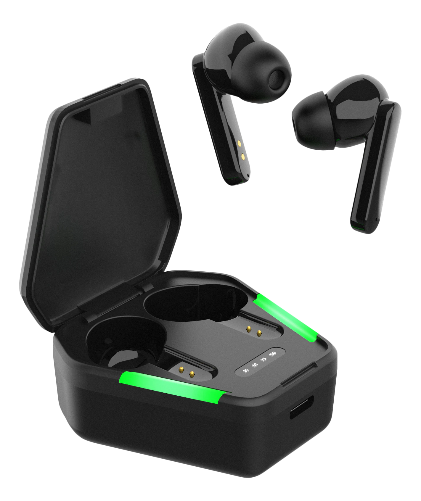 Gaming trådløse True Wireless Stereo in-ear hodetelefoner, svart