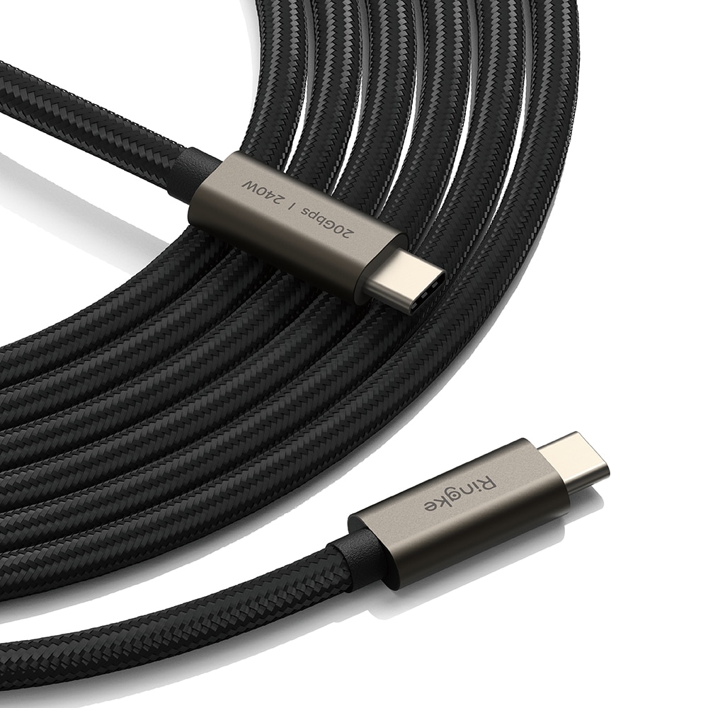USB-C -> USB-C 3.2 Gen 2x2 Kabel 2m svart