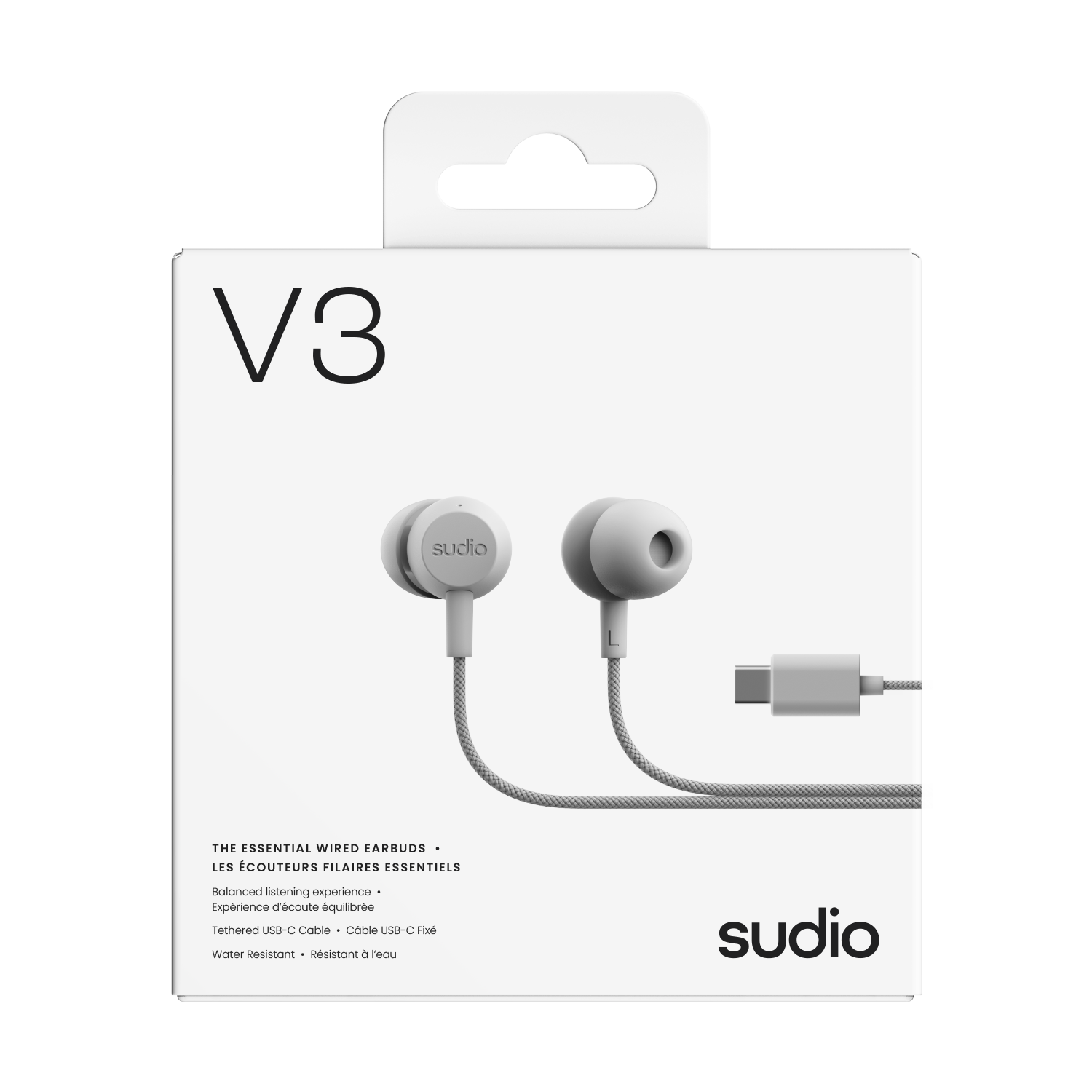 V3 Kablede hodetelefoner USB-C Hvit