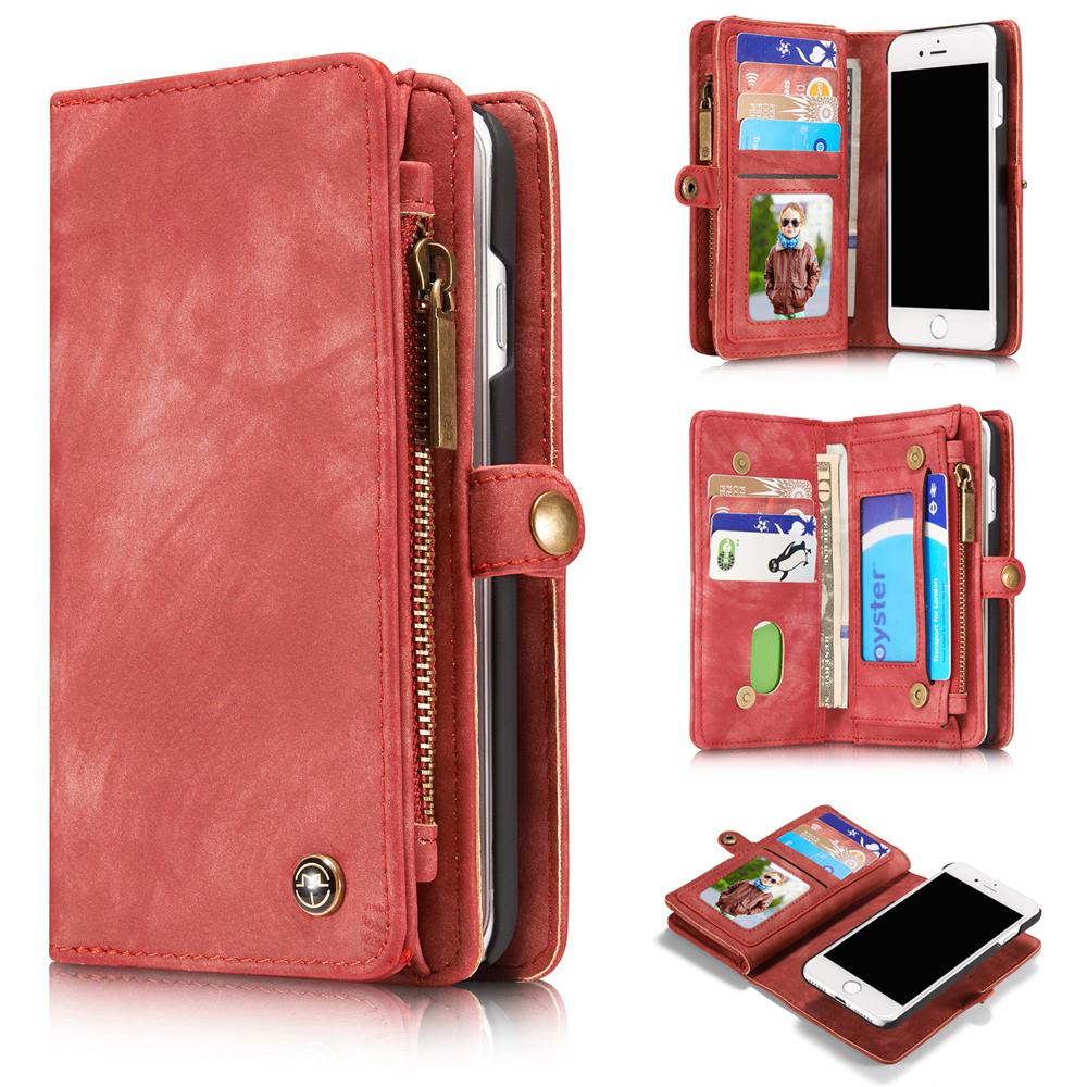Multi-slot Lommeboksetui iPhone 7/8/SE rød