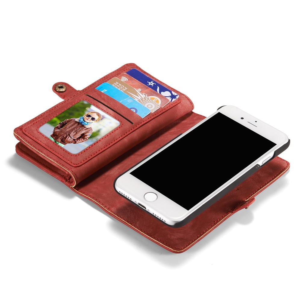 Multi-slot Lommeboksetui iPhone 7/8/SE 2020 rød