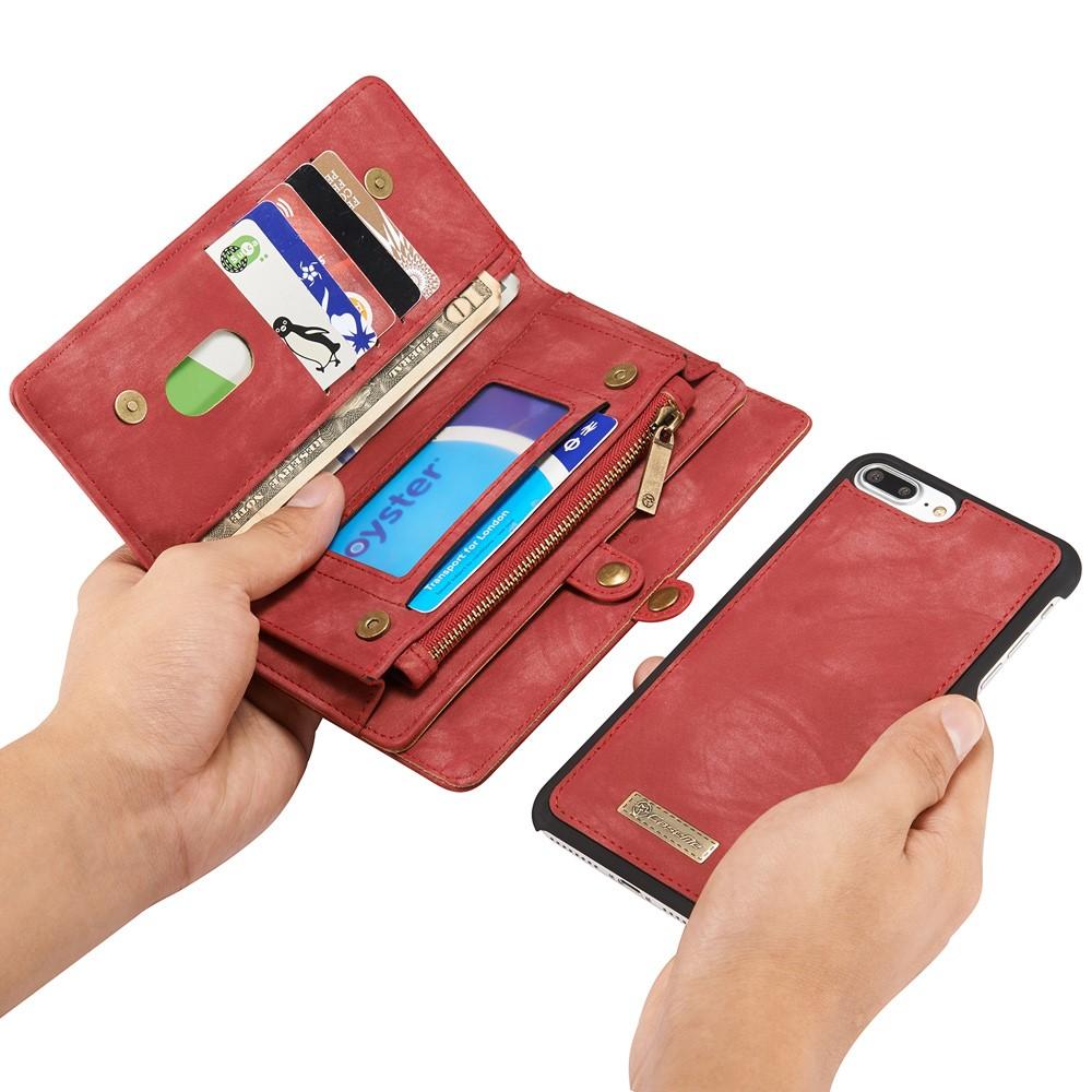 Multi-slot Lommeboksetui iPhone 7 Plus/8 Plus rød
