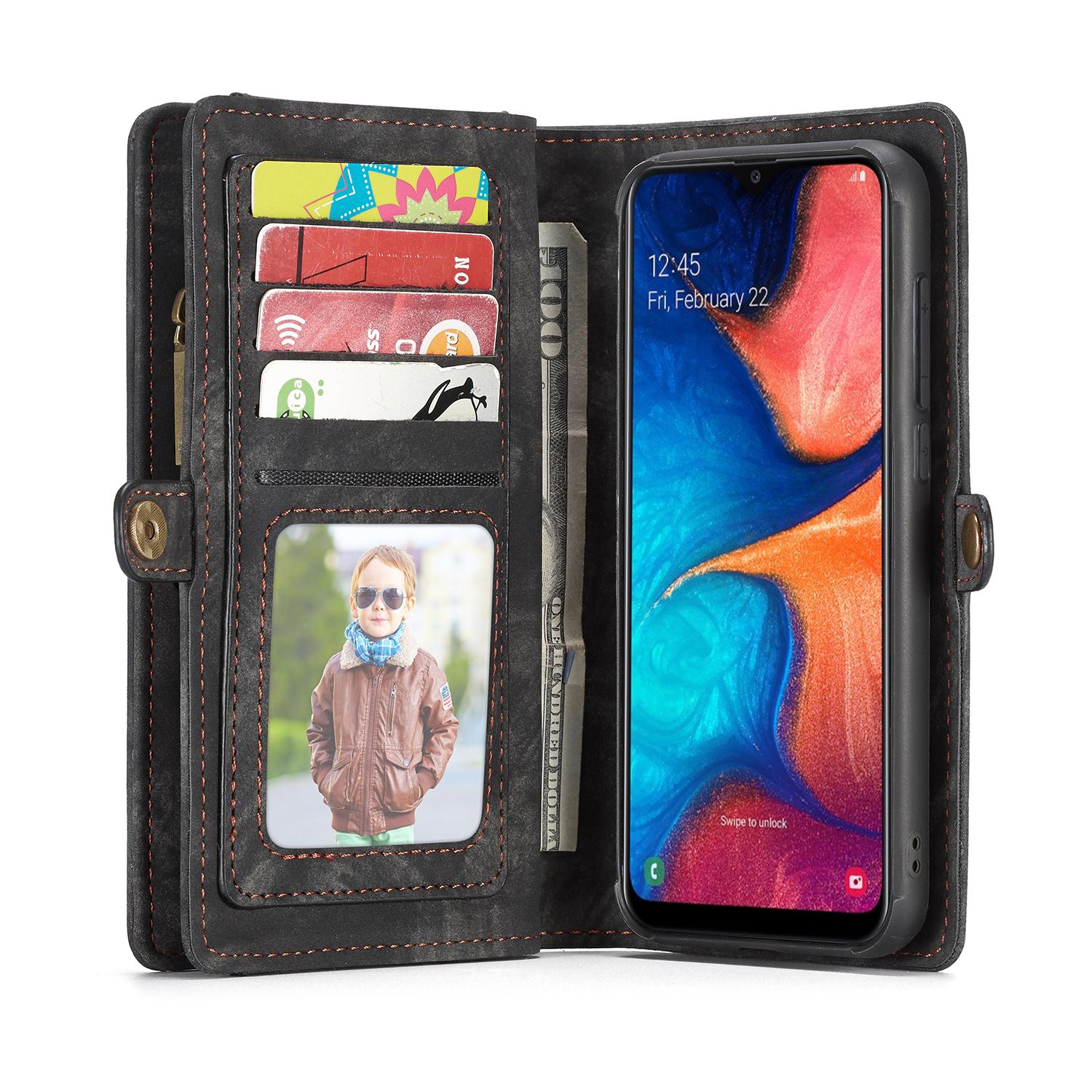 Multi-slot Lommeboksetui Samsung Galaxy A20e Grå