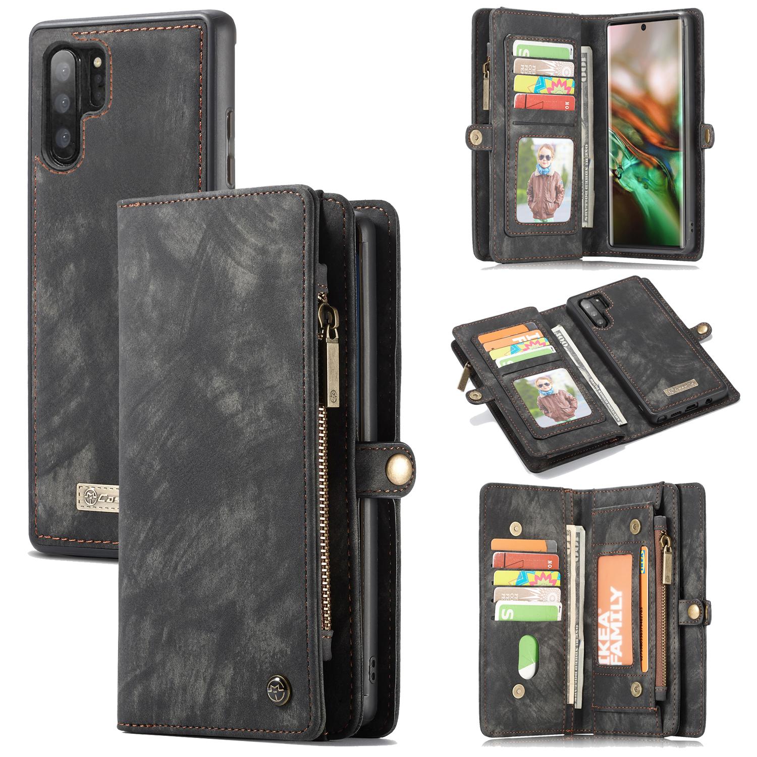 Multi-slot Lommeboksetui Samsung Galaxy Note 10 Plus Grå