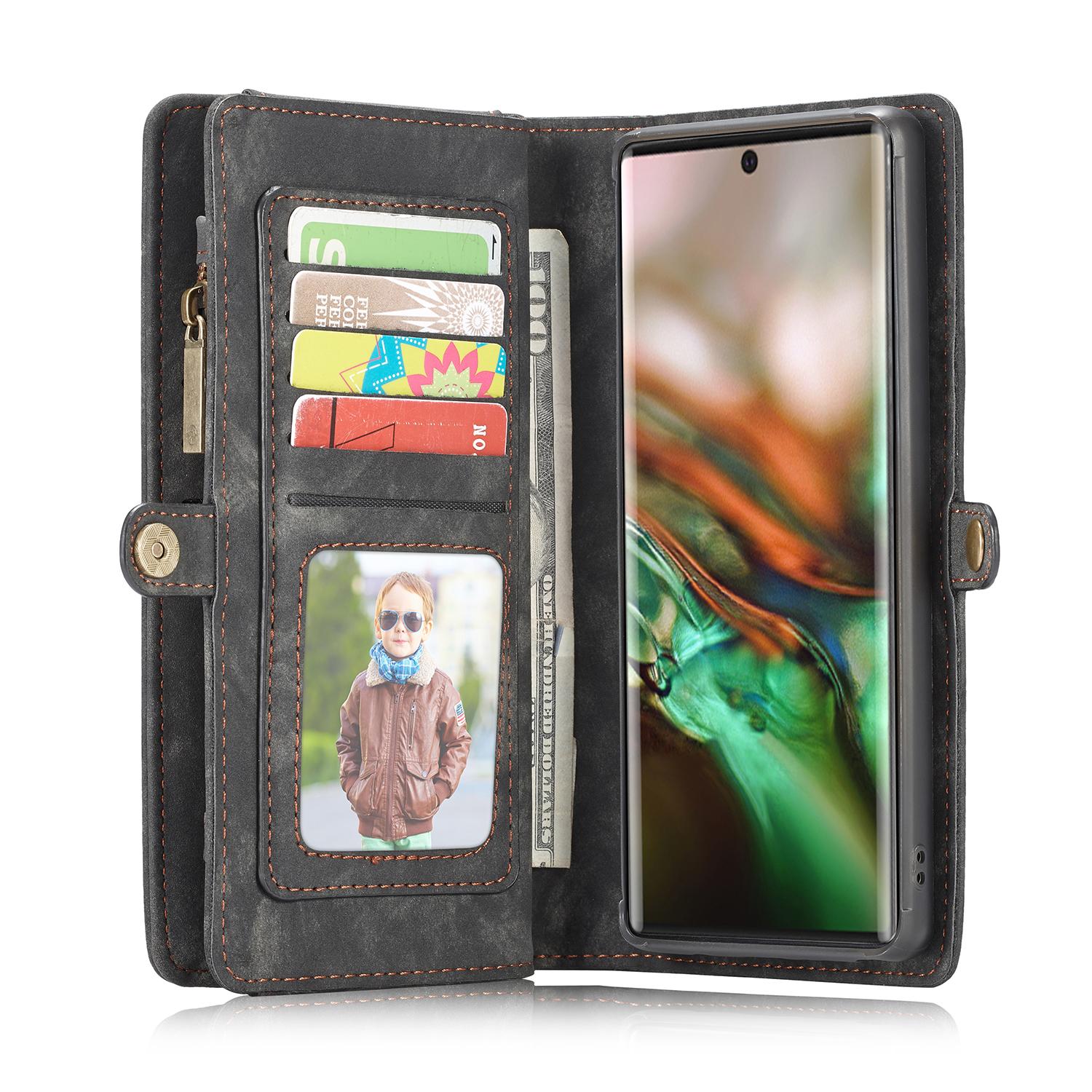Multi-slot Lommeboksetui Samsung Galaxy Note 10 Plus Grå
