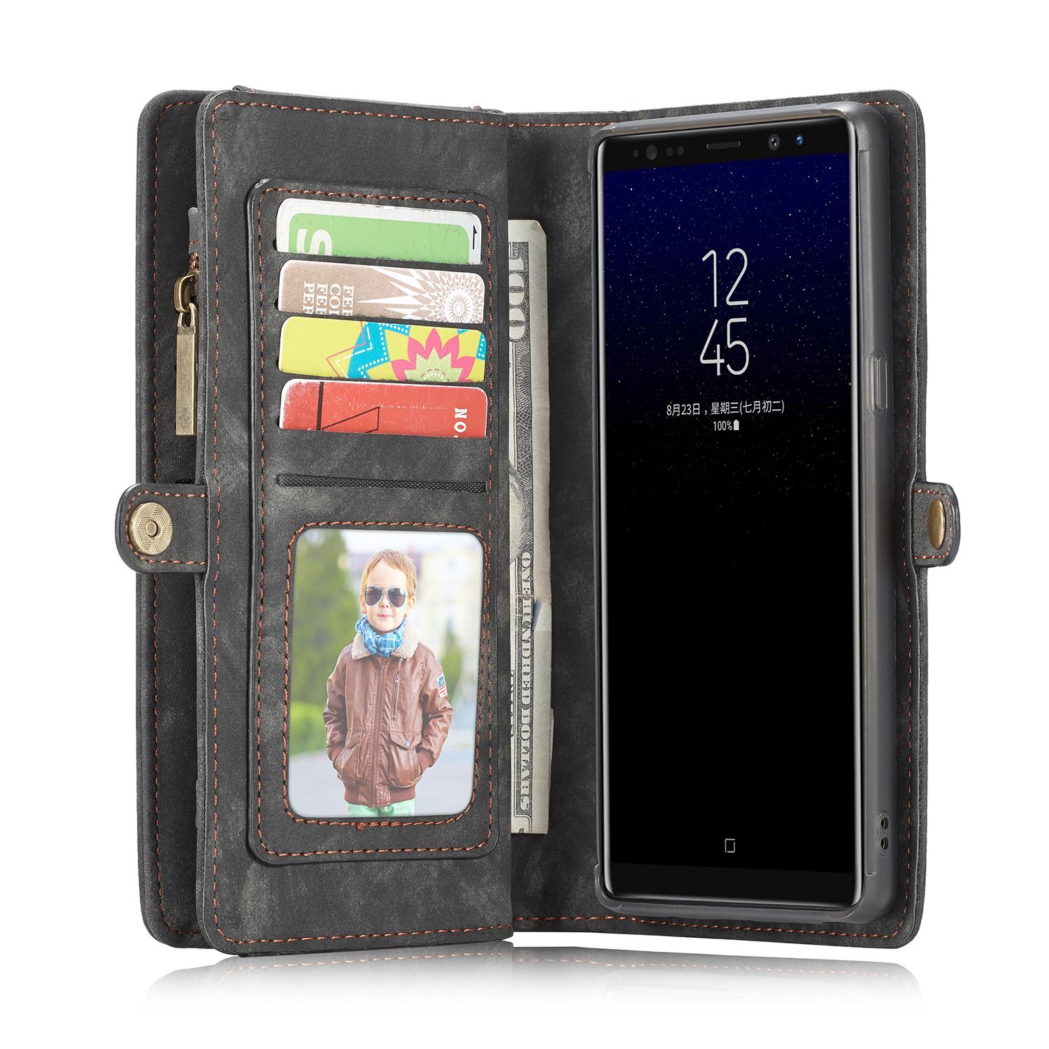 Multi-slot Lommeboksetui Samsung Galaxy Note 8 Grå