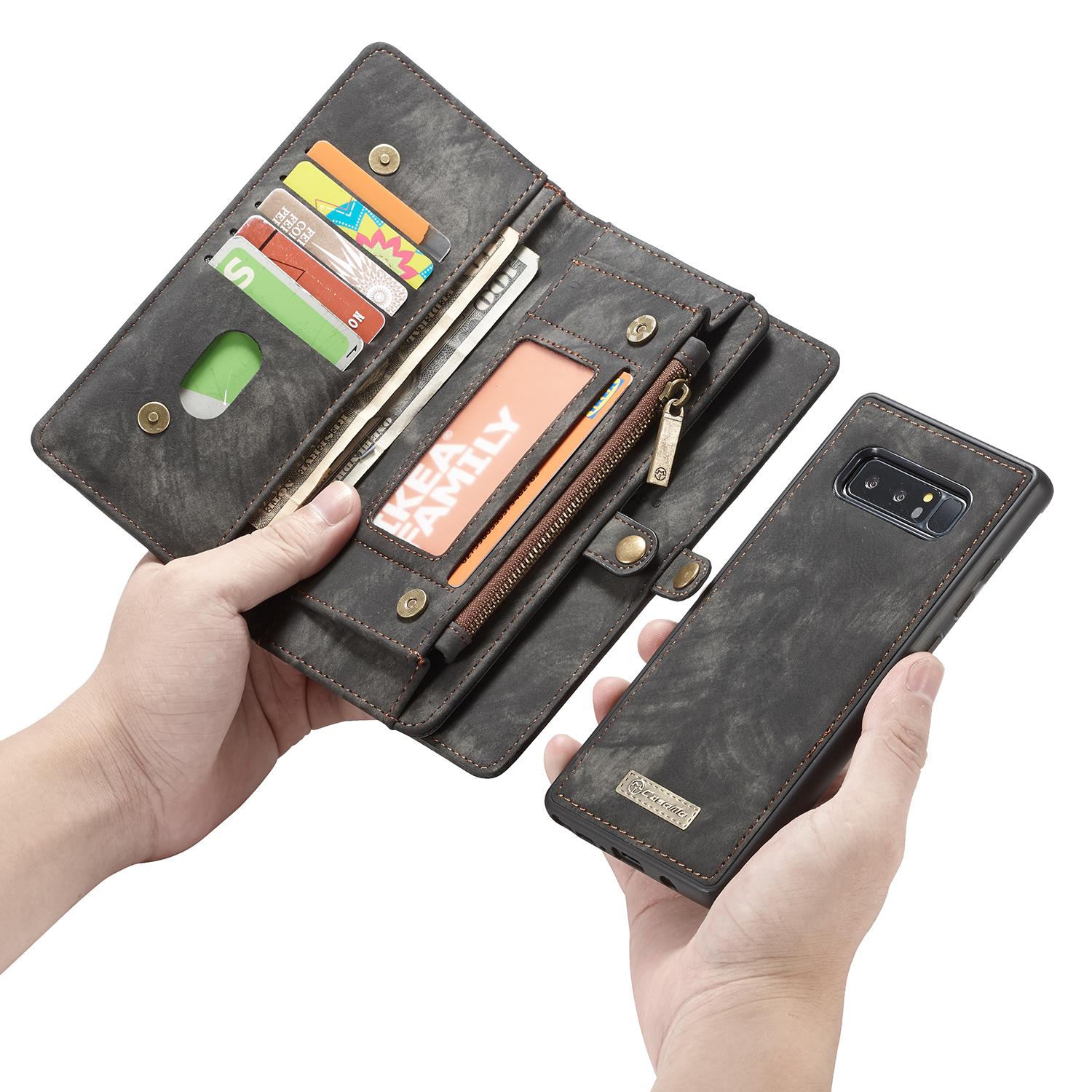 Multi-slot Lommeboksetui Samsung Galaxy Note 8 Grå