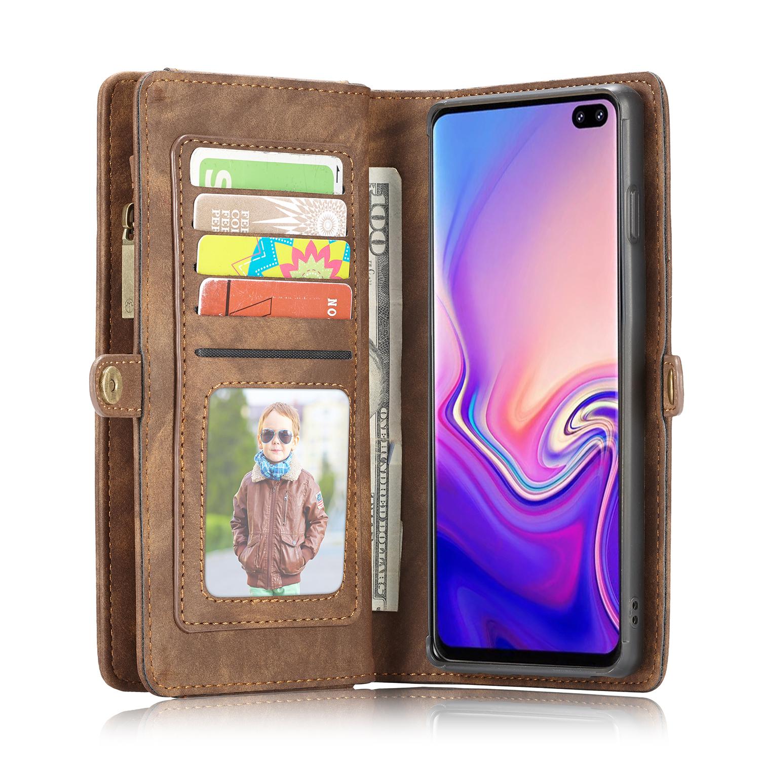 Multi-slot Lommeboksetui Galaxy S10 Plus brun