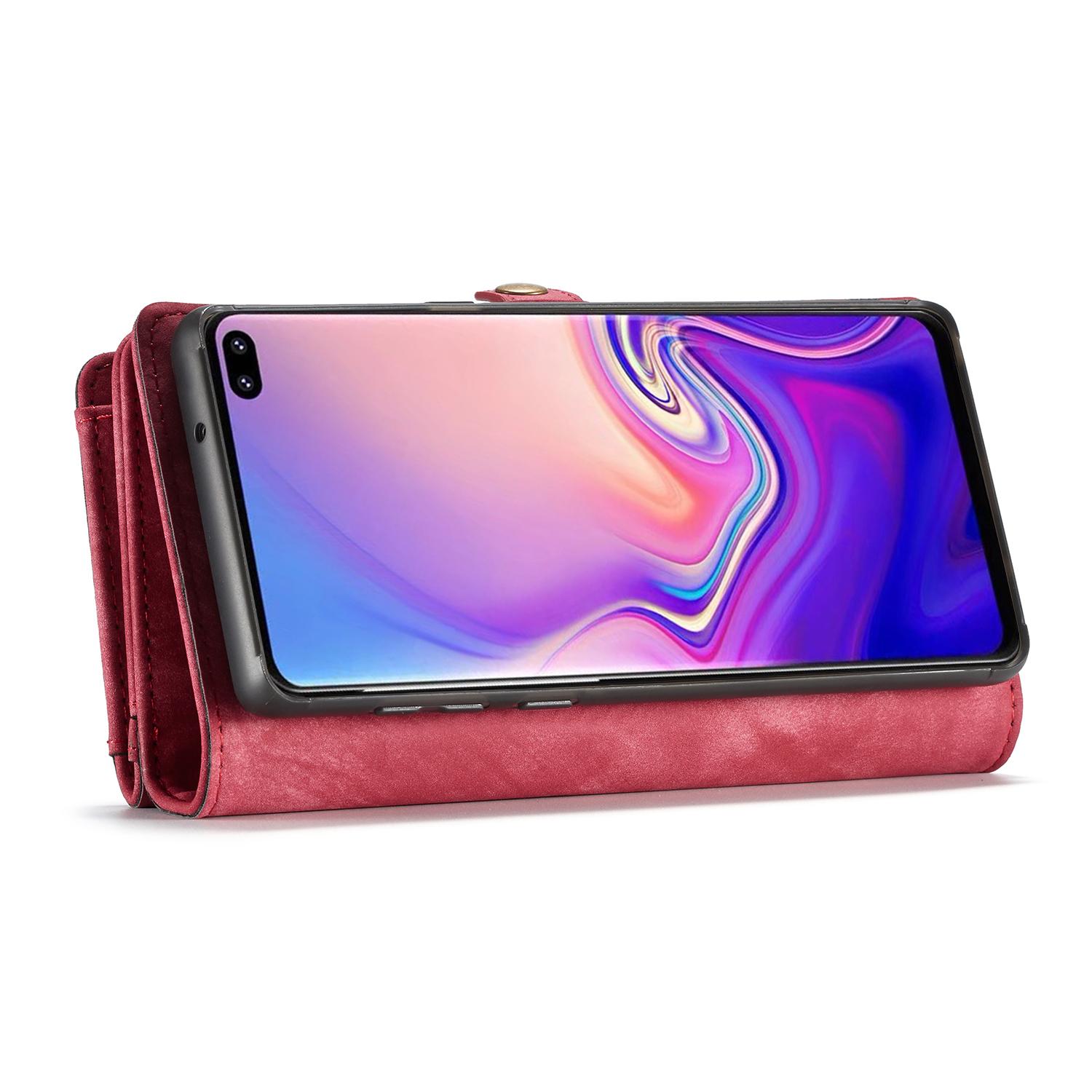 Multi-slot Lommeboksetui Samsung Galaxy S10 Plus Rød