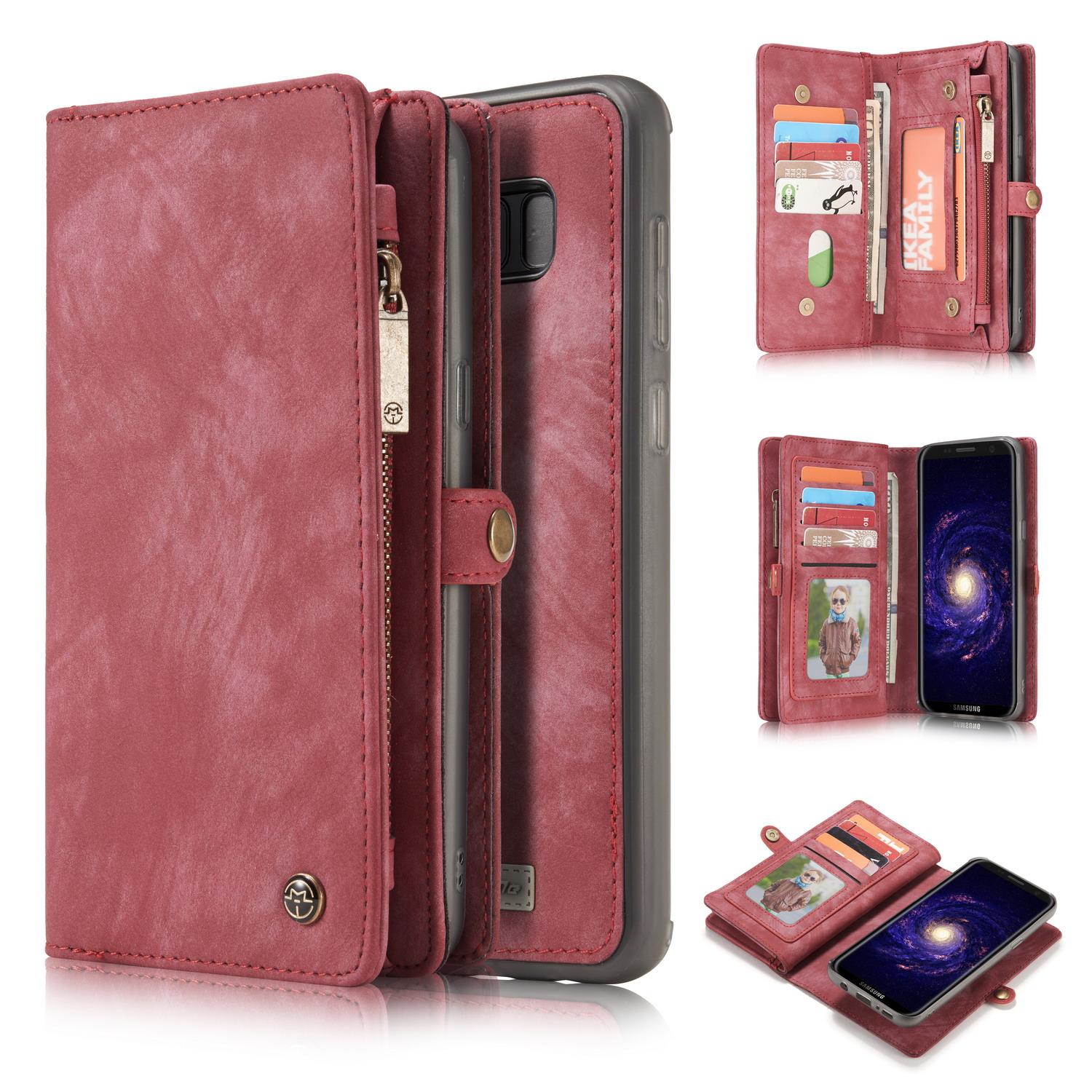 Multi-slot Lommeboksetui Samsung Galaxy S8 Plus Rød