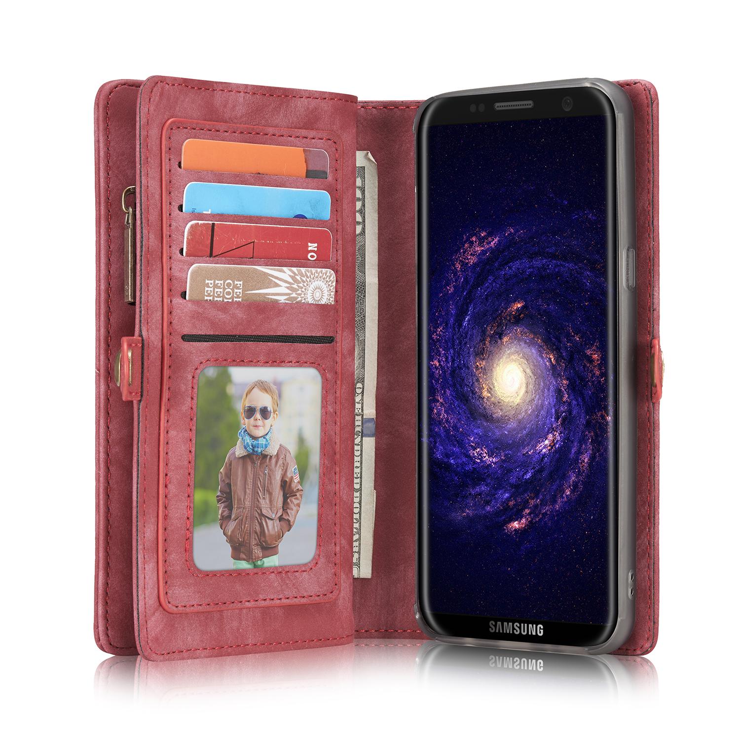 Multi-slot Lommeboksetui Samsung Galaxy S8 Plus Rød
