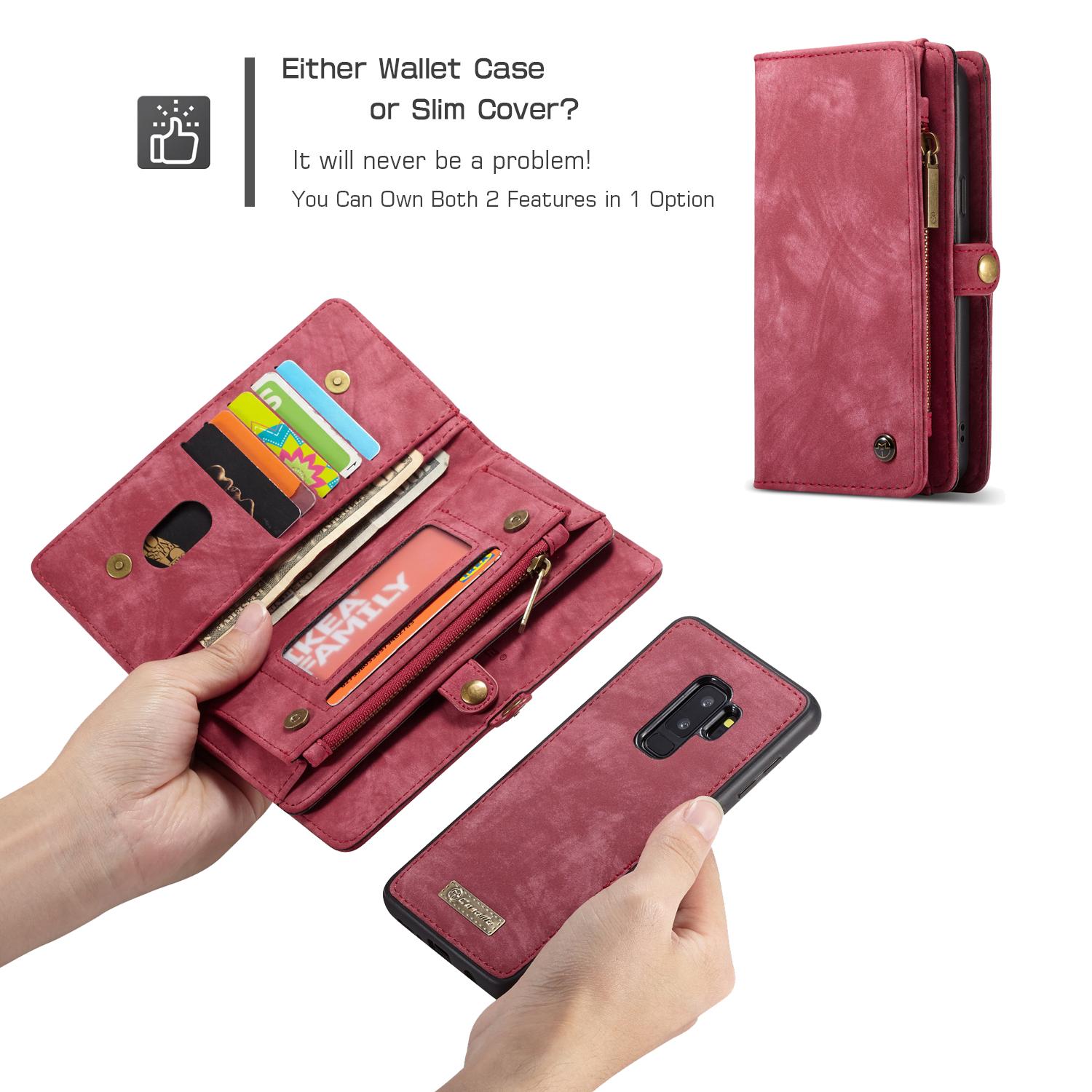 Multi-slot Lommeboksetui Galaxy S9 Plus rød