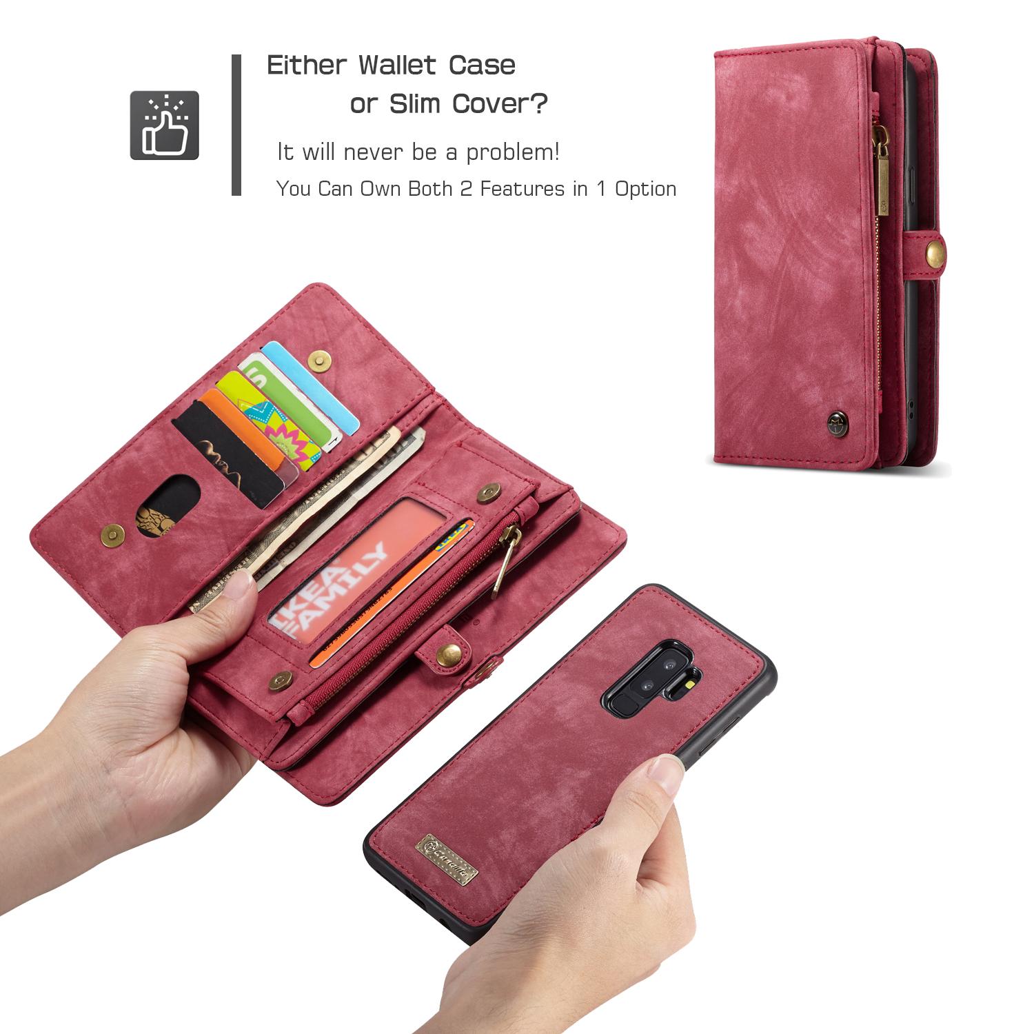 Multi-slot Lommeboksetui Samsung Galaxy S9 Plus Rød