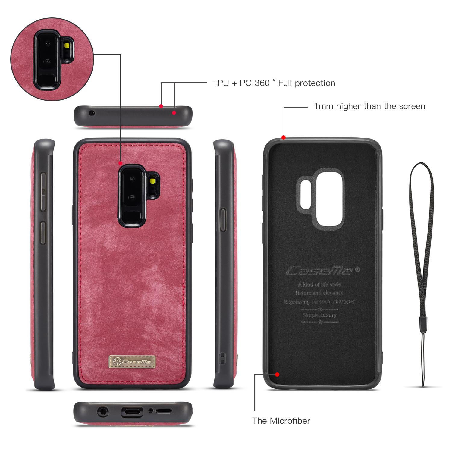 Multi-slot Lommeboksetui Samsung Galaxy S9 Plus Rød