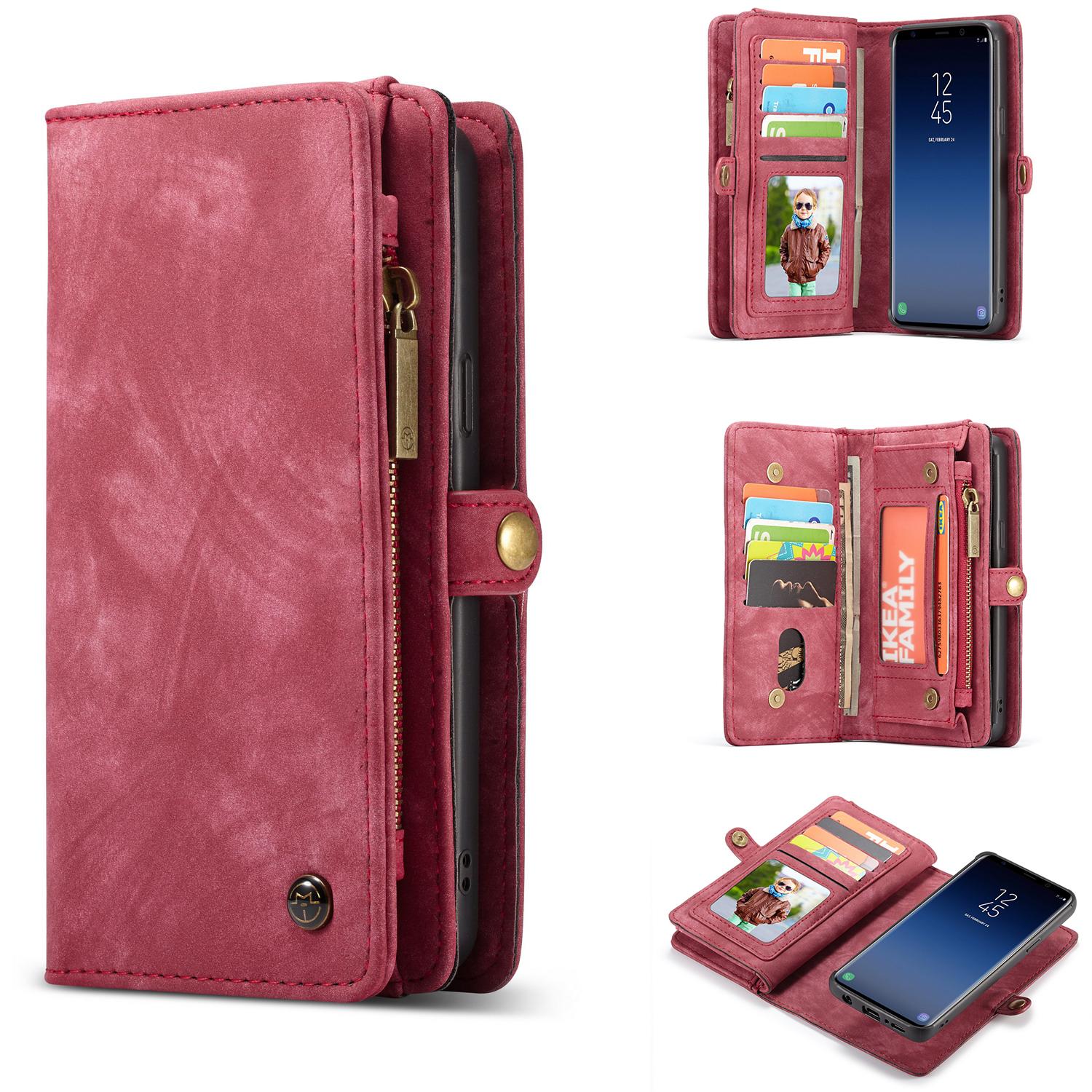 Multi-slot Lommeboksetui Samsung Galaxy S9 Plus Rød