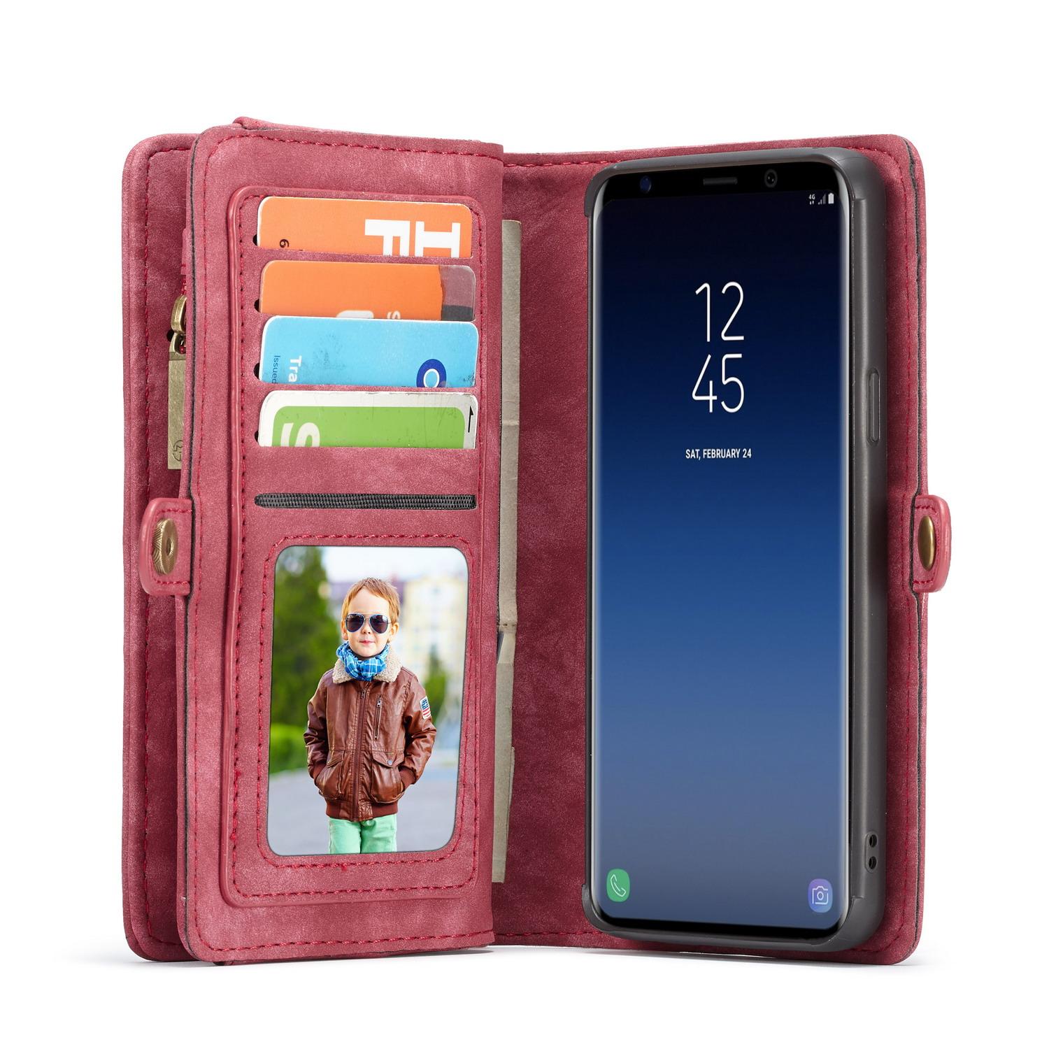 Multi-slot Lommeboksetui Samsung Galaxy S9 Plus Rød