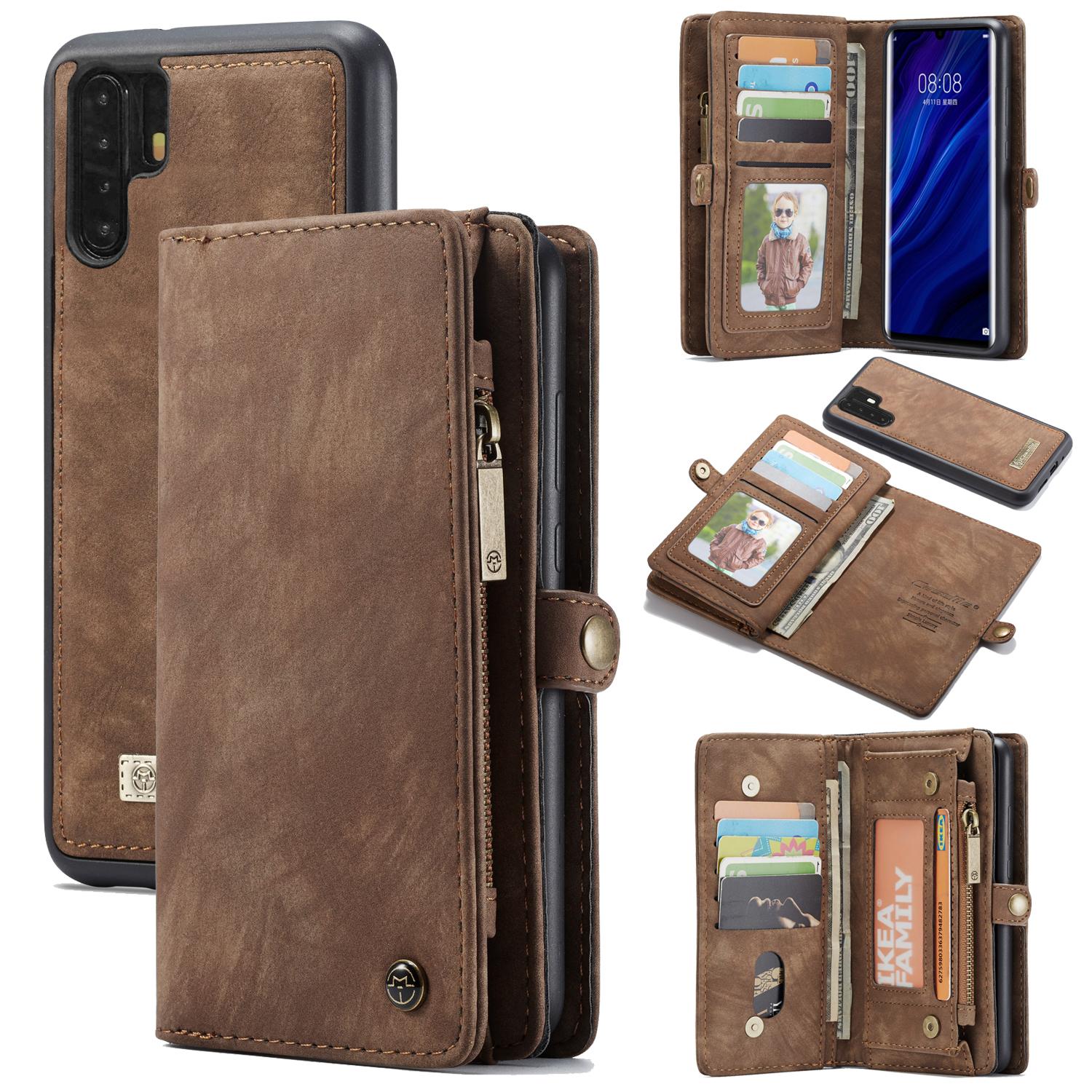 Multi-slot Lommeboksetui Huawei P30 Pro Brun