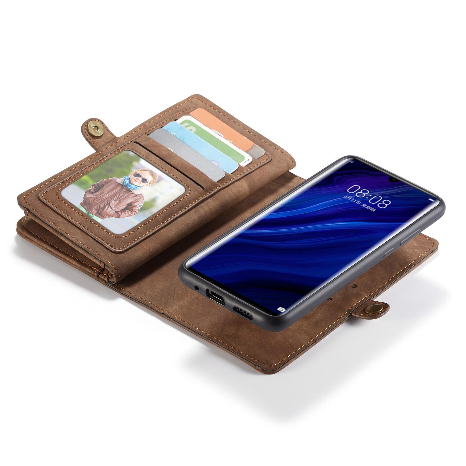 Multi-slot Lommeboksetui Huawei P30 Pro Brun