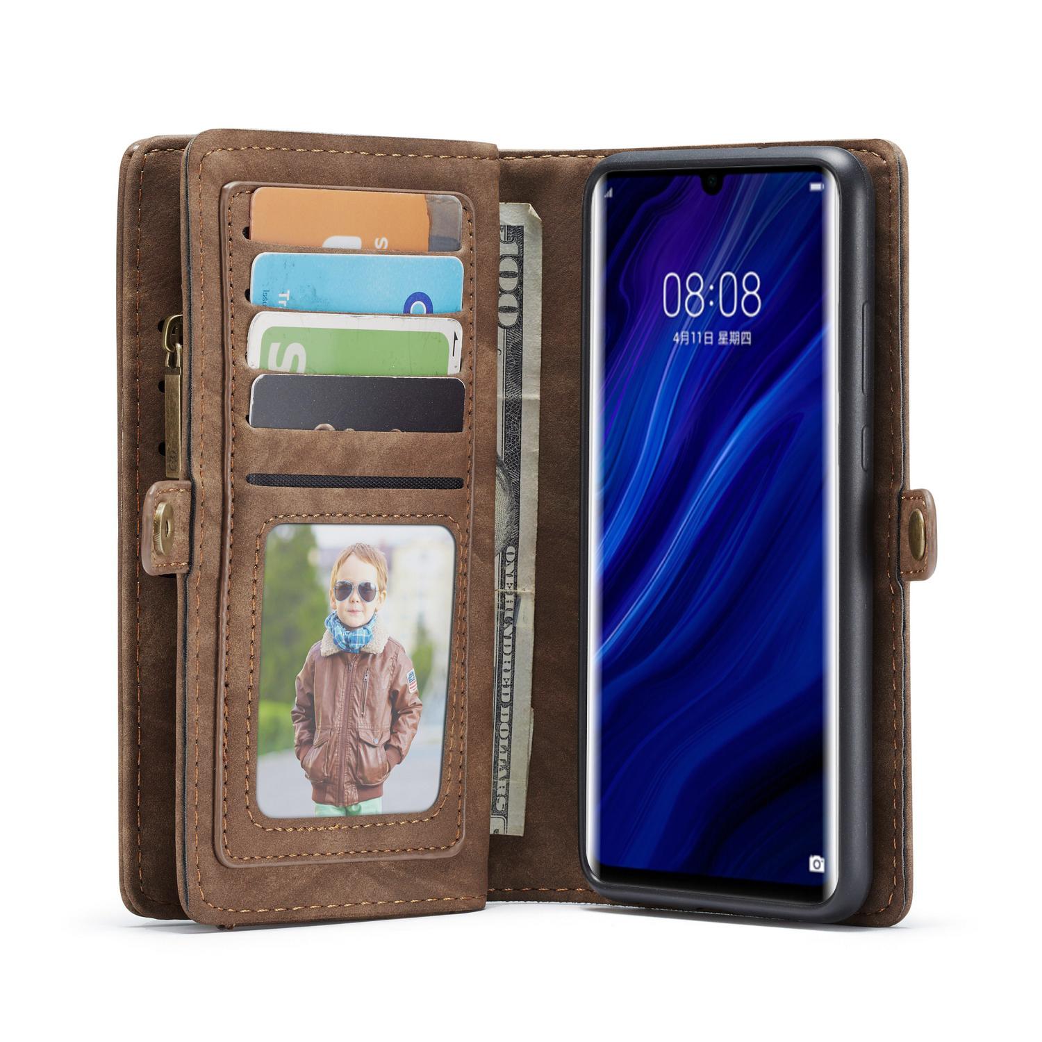 Multi-slot Lommeboksetui Huawei P30 Pro Brun