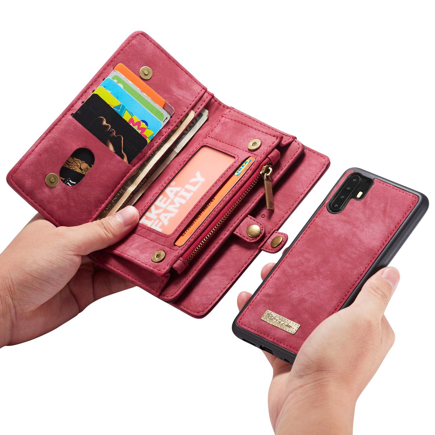 Multi-slot Lommeboksetui Huawei P30 Pro Rød