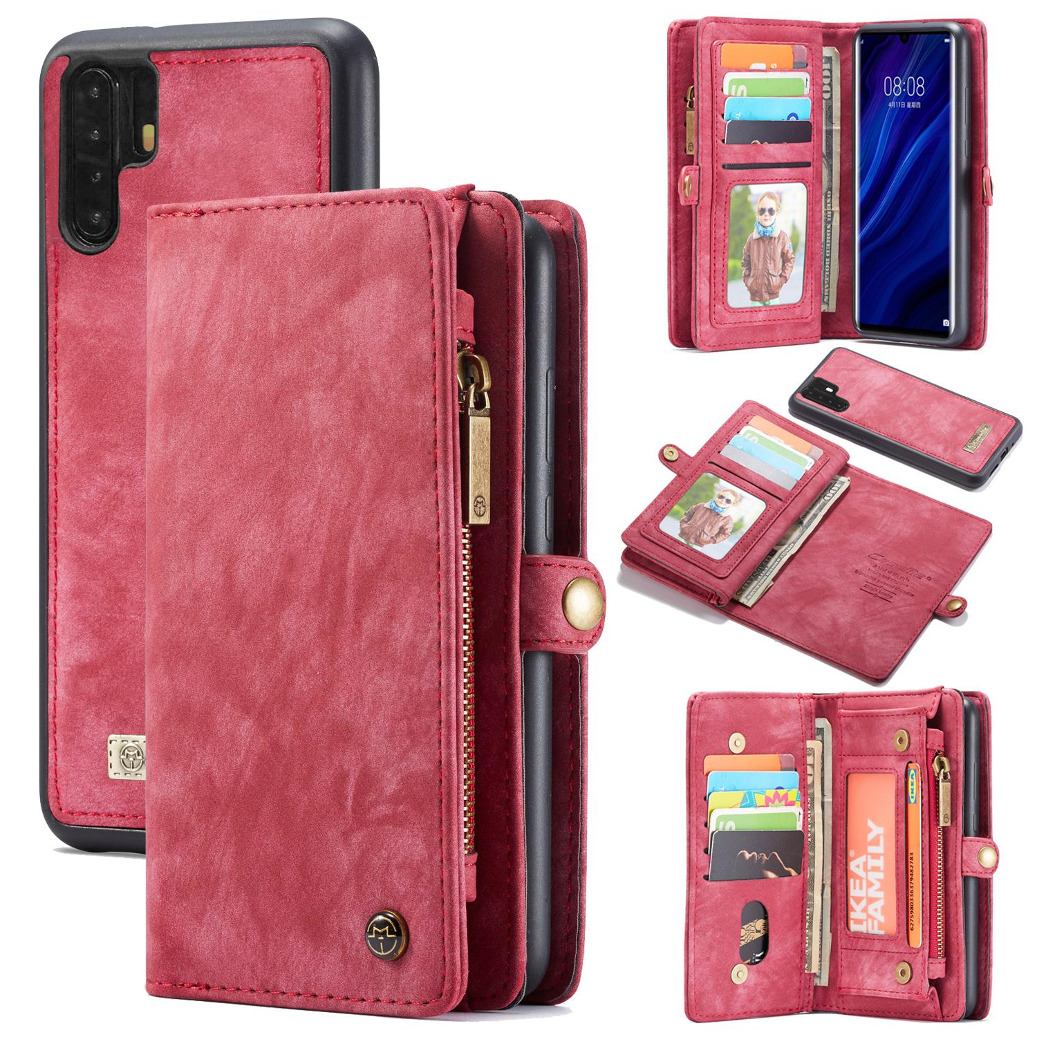 Multi-slot Lommeboksetui Huawei P30 Pro Rød