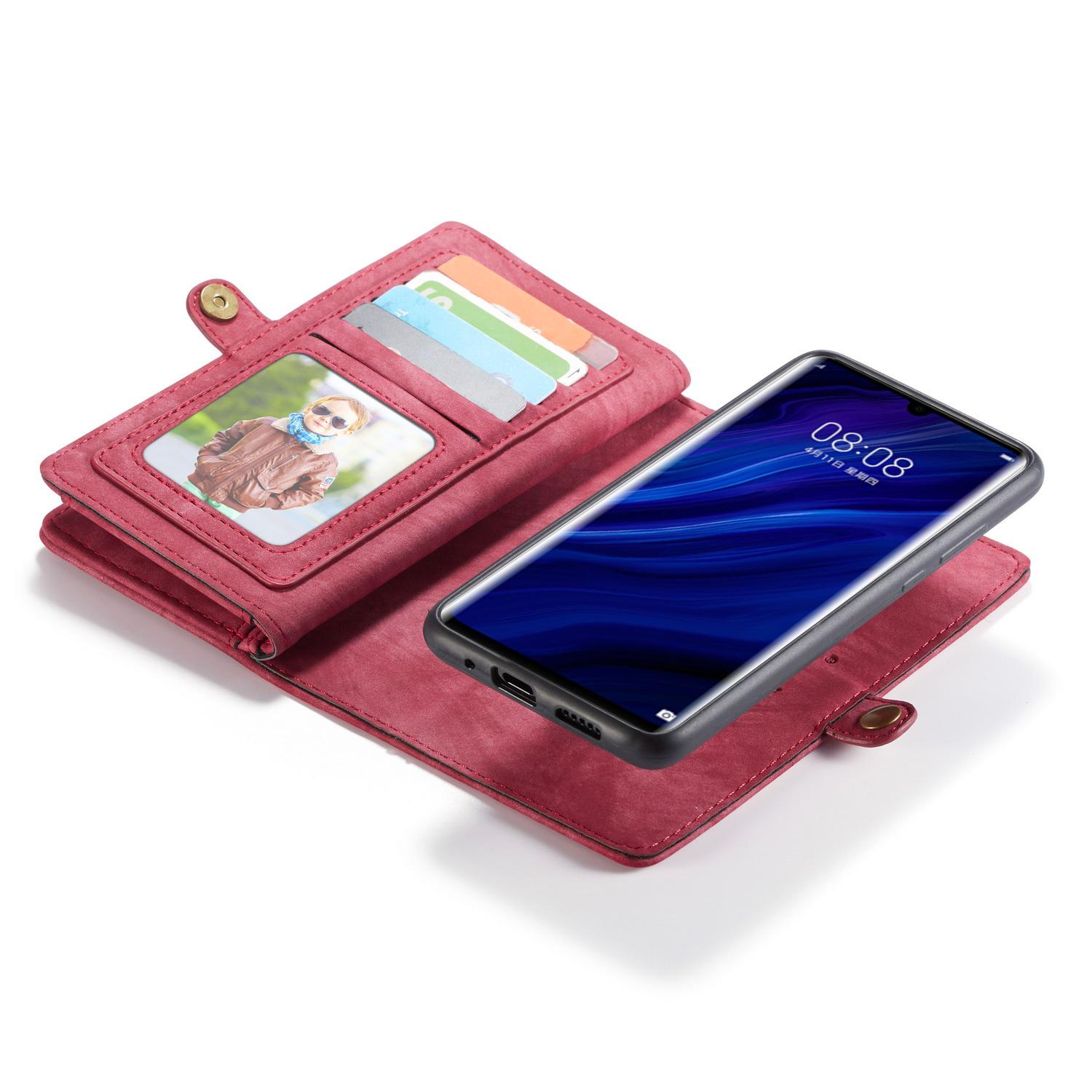 Multi-slot Lommeboksetui Huawei P30 Pro Rød