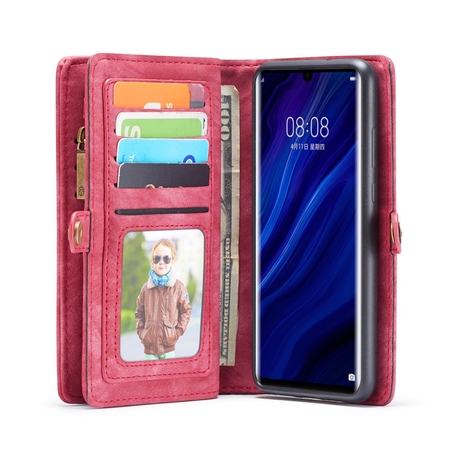 Multi-slot Lommeboksetui Huawei P30 Pro Rød