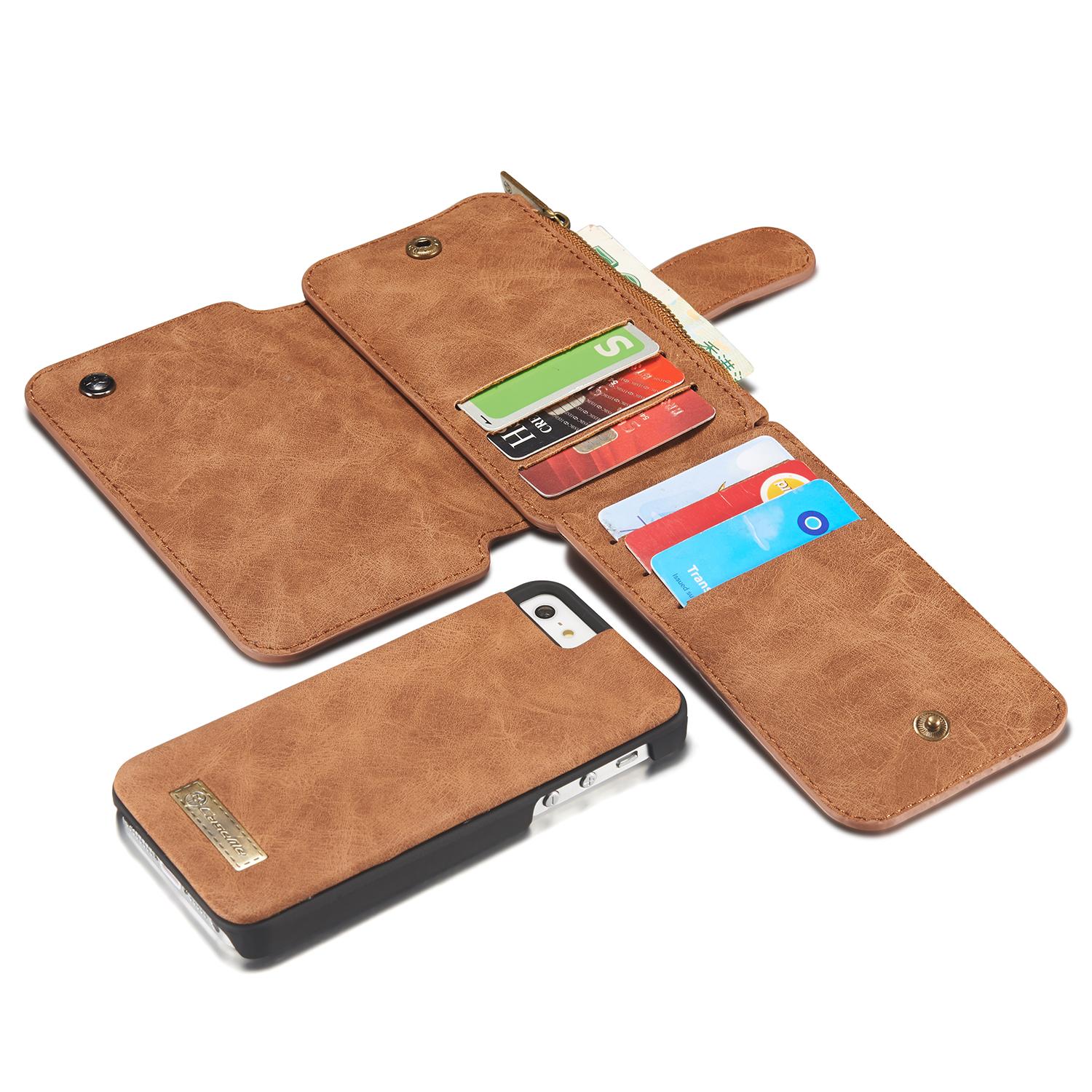 Multi-slot Lommeboksetui Apple iPhone 5/5S/SE Brun