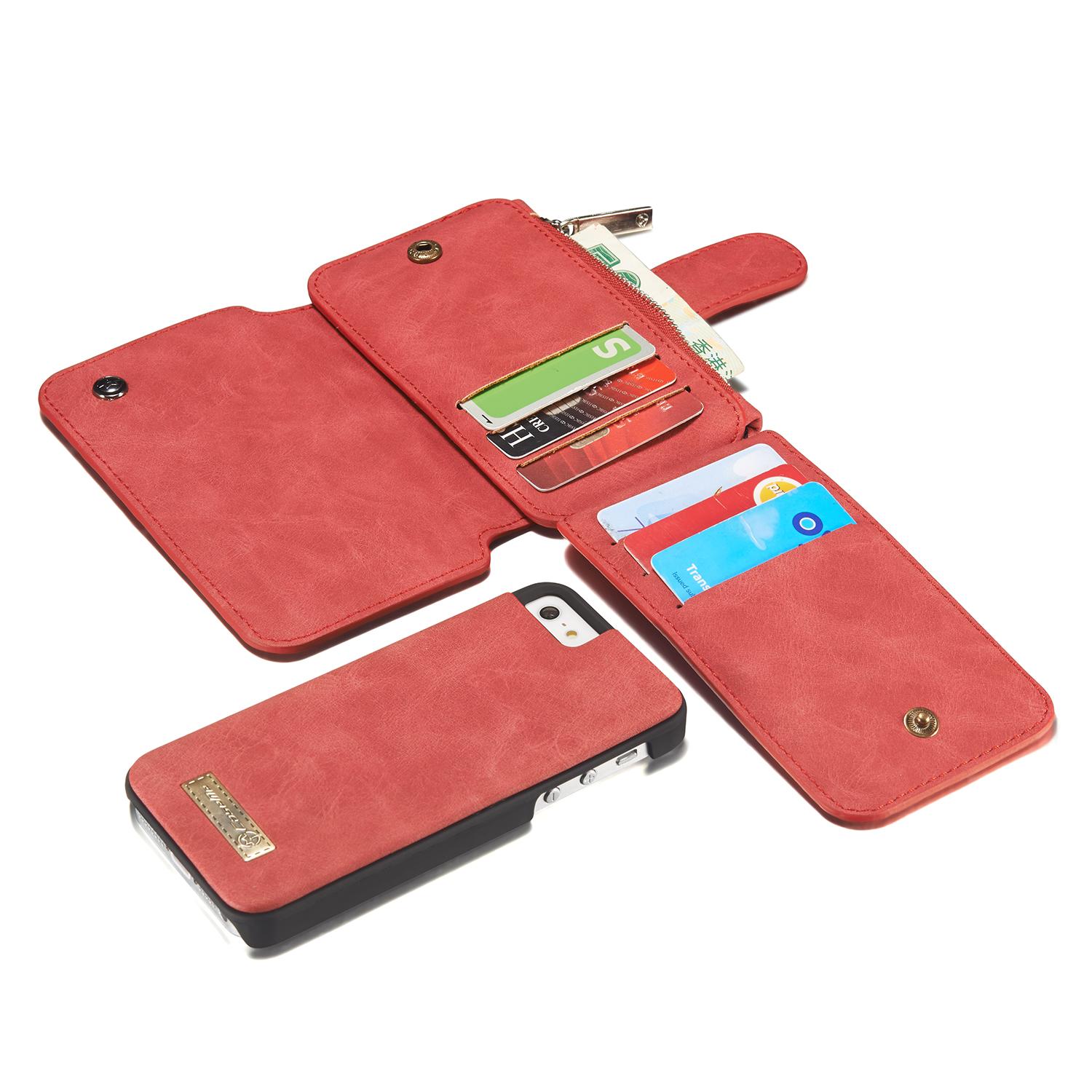 Multi-slot Flipdeksel iPhone 5/5S/SE rød