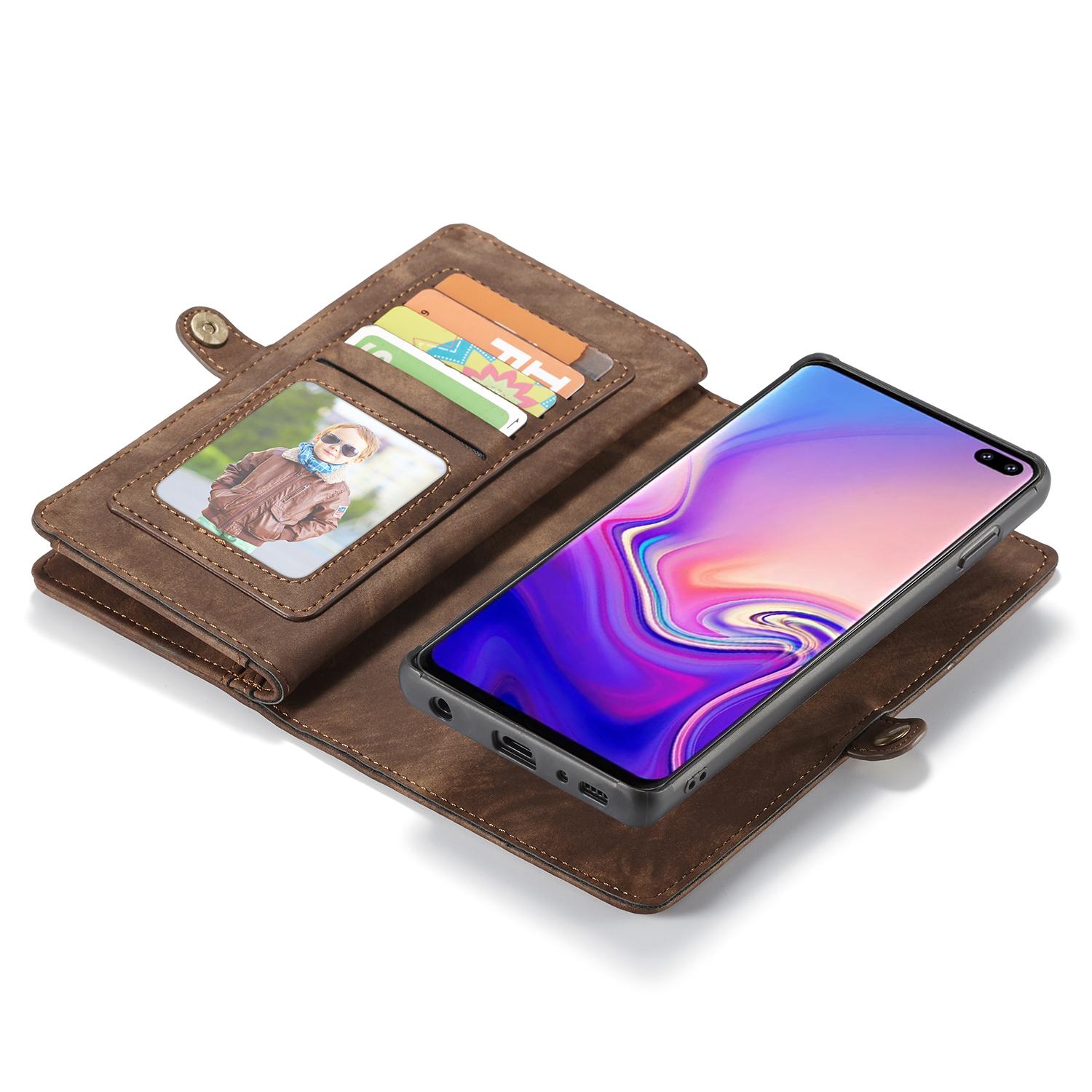 Multi-slot Lommeboksetui Samsung Galaxy S10 brun