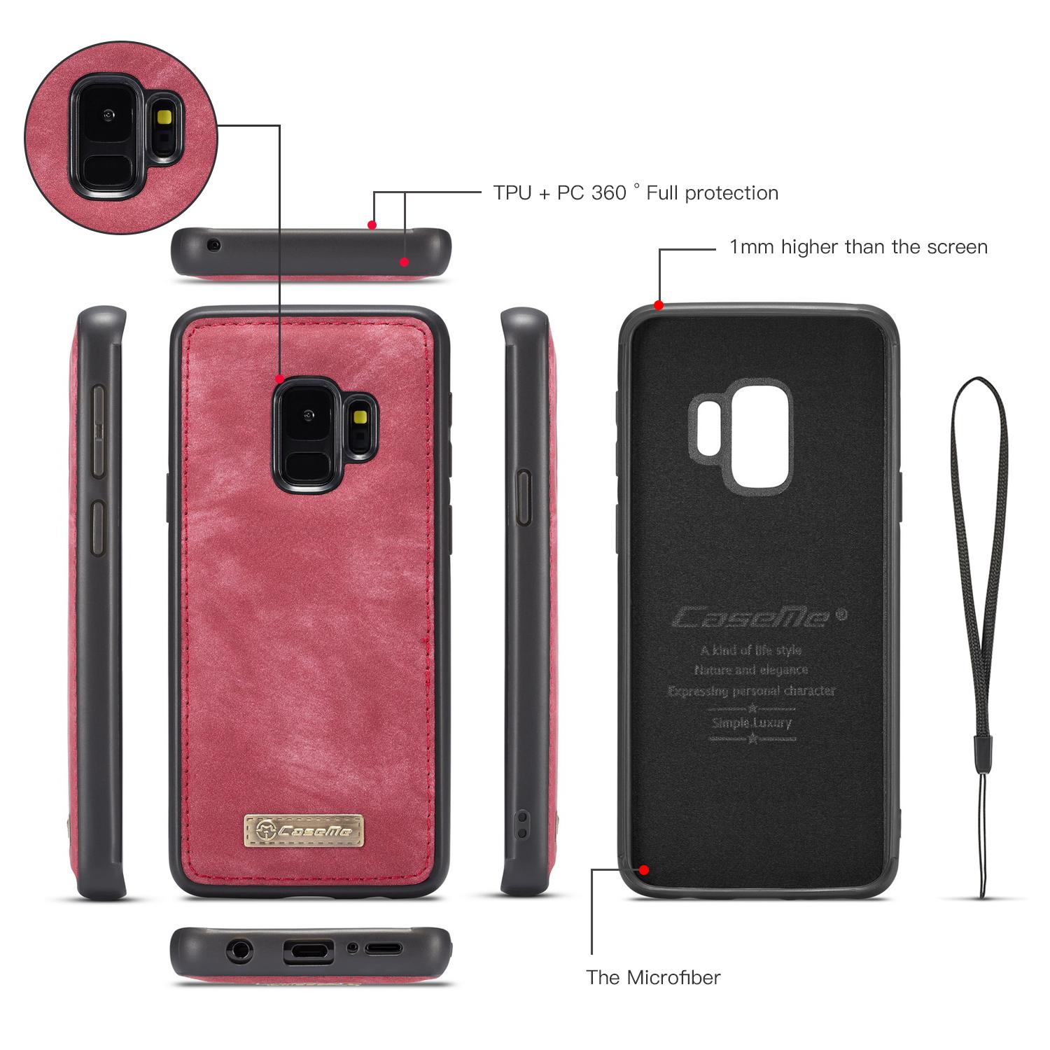 Multi-slot Lommeboksetui Samsung Galaxy S9 Rød