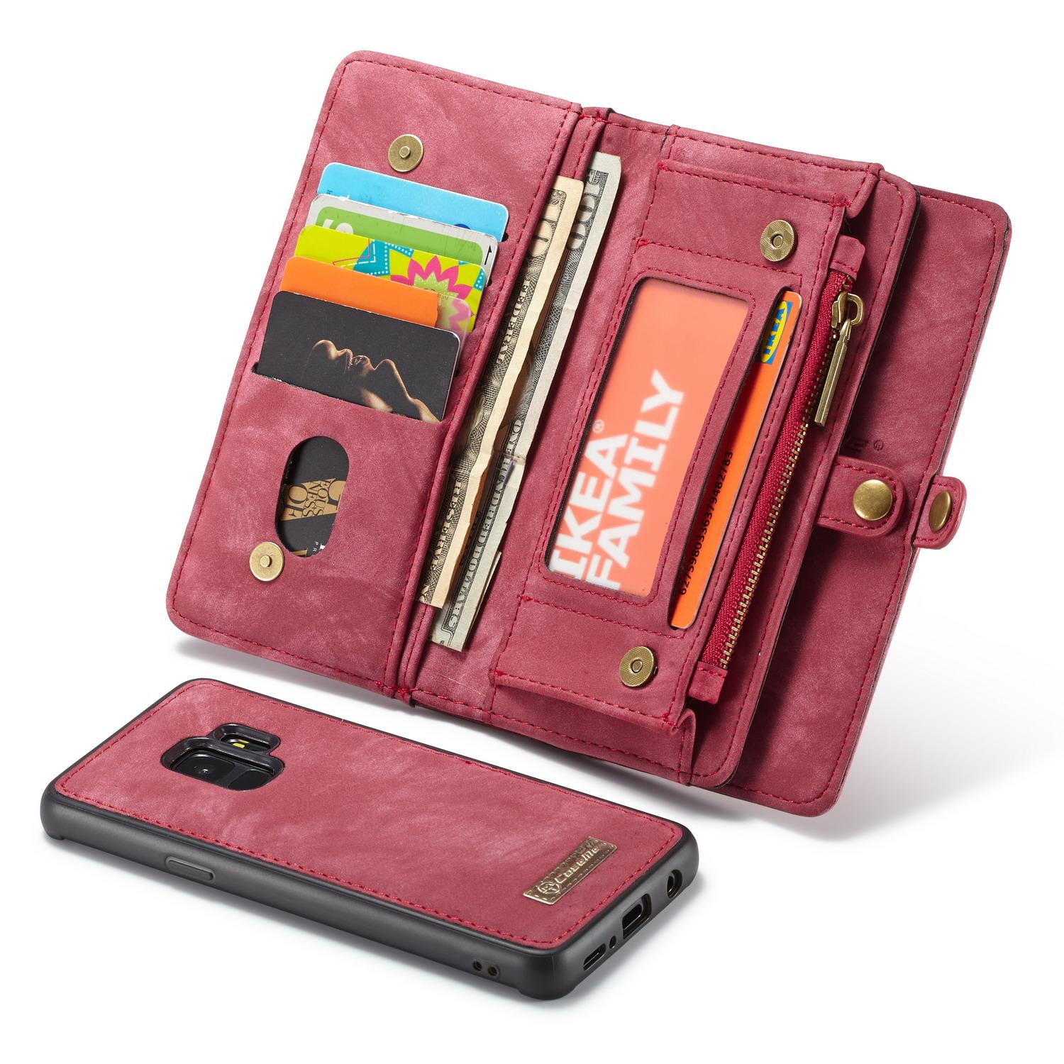Multi-slot Lommeboksetui Samsung Galaxy S9 Rød